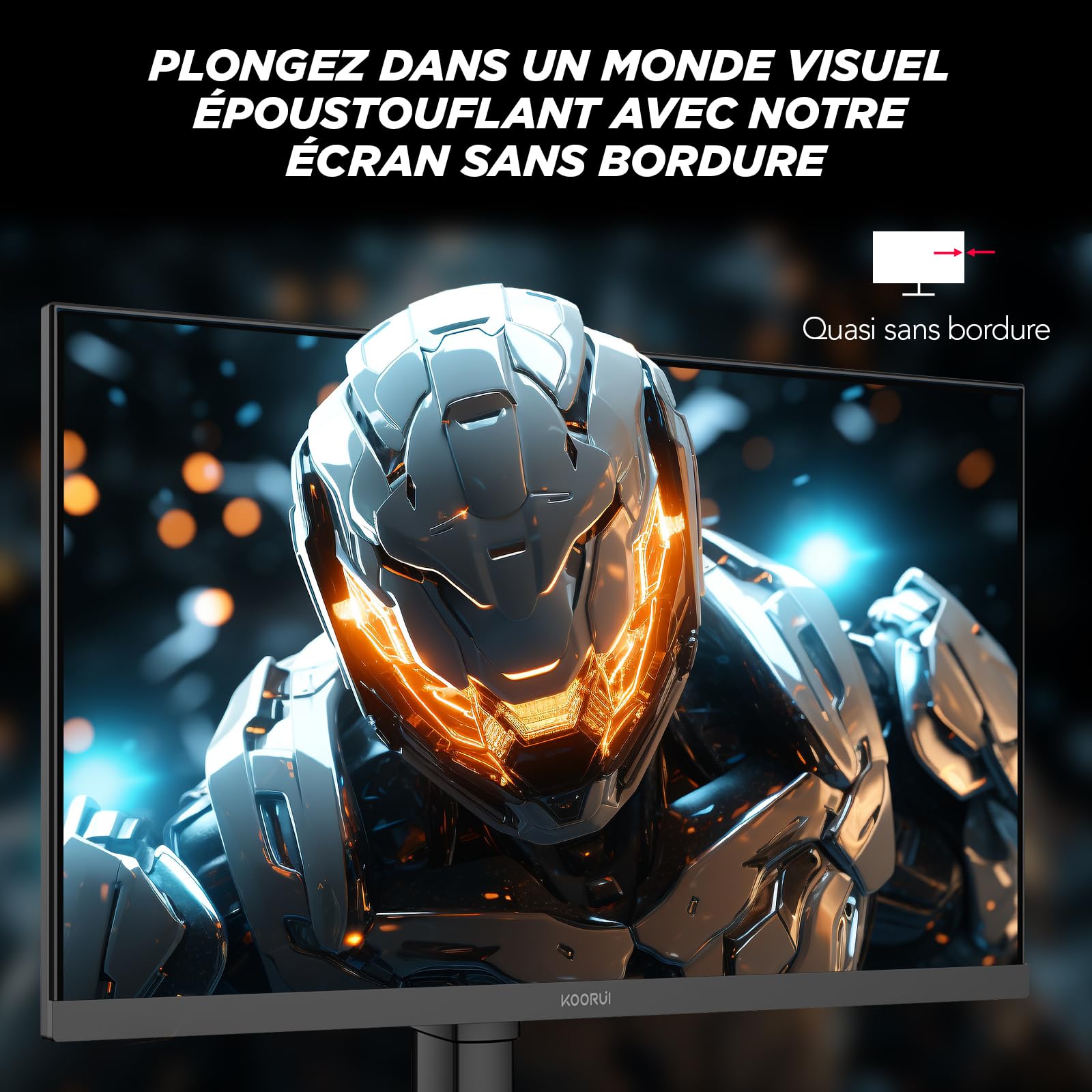 KOORUI G2511E Ecran PC Gamer 25 Pouces, 320Hz, Fast IPS, FHD 1080P Ecran Gaming, 1ms, HDR400, Adaptive Sync, Compatible VESA 75x75mm, HDMI 2.0/DP1.4, Réglage en Hauteur