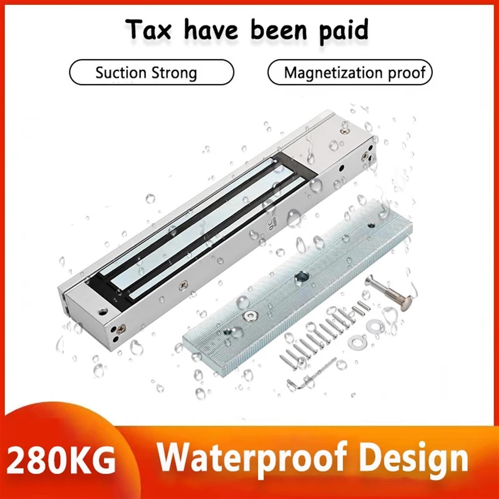 Zewnętrzny kryty wodoodporny elektryczny zamek magnetyczny 280KG 600LBS siła trzymania elektromagnetyczny 12V Fail Safe pojedyncze drzwi dla Bezpieczeństwa Elektrycznego