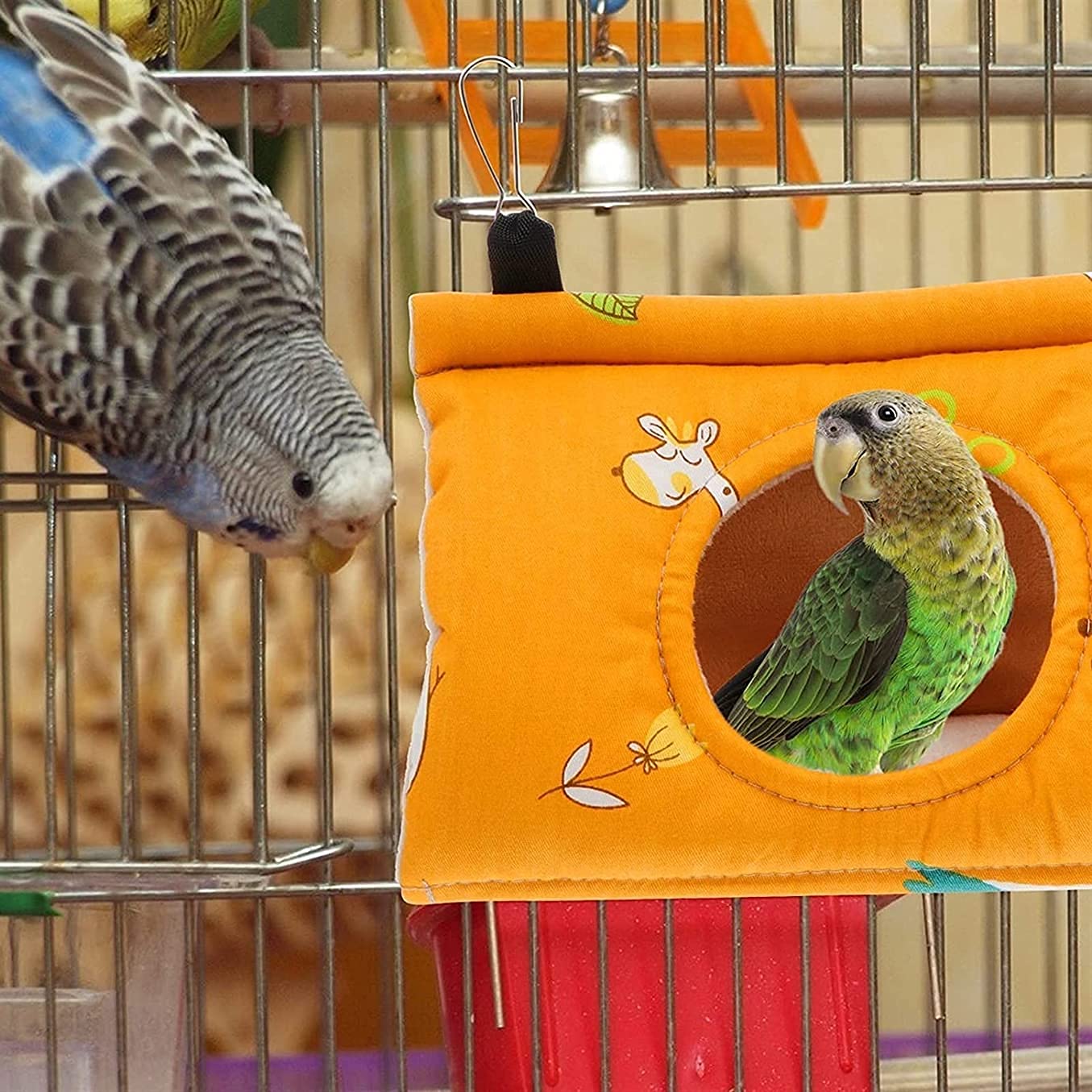Nido de Loro Nidos de Pájaros Hamaca de Aves Nido de Loro Hamaca Jaula Colgante Moda Triángulo Algodón Pájaro Colgante Cueva Jaula Invierno Cálido Nido de algodón 914