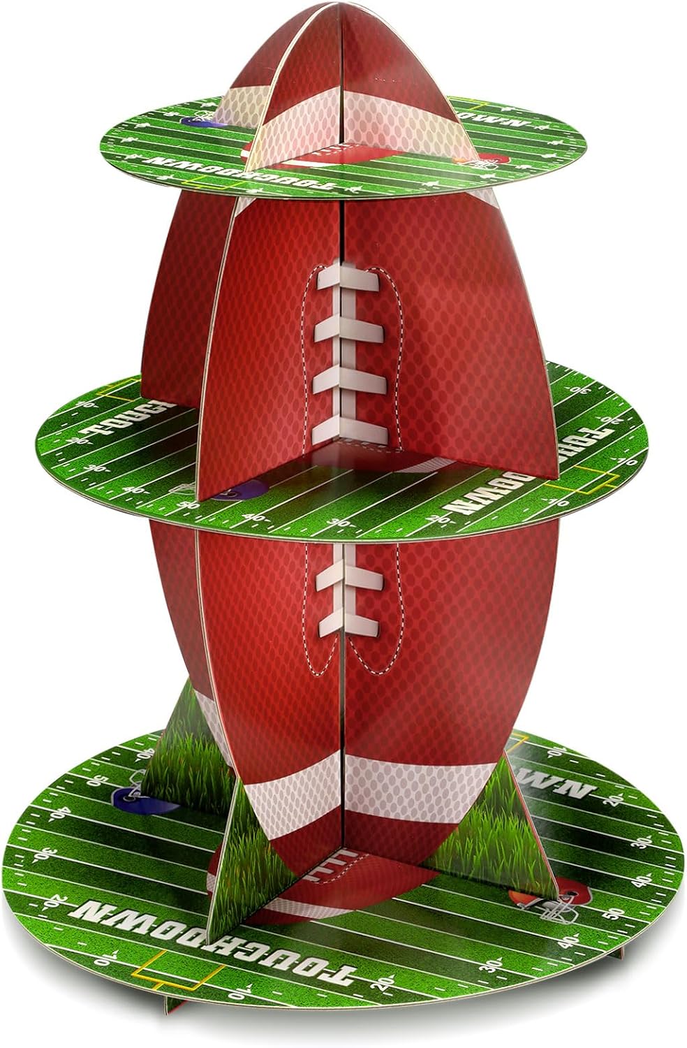 Censen Football Cupcake Stand Decoration 3 Tier Football Theme Party Cupcake Stand
