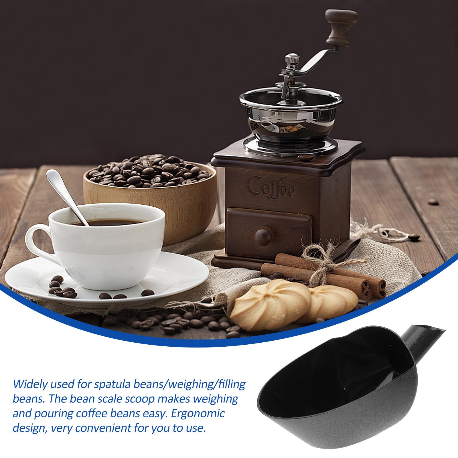 Operitacx Cuchara y Granos de Café de Gran Capacidad Diseño Ergonómico, Pala de Plástico Resistente Adecuado para Cafeterías y Uso Doméstico Cafeterías Uso Doméstico