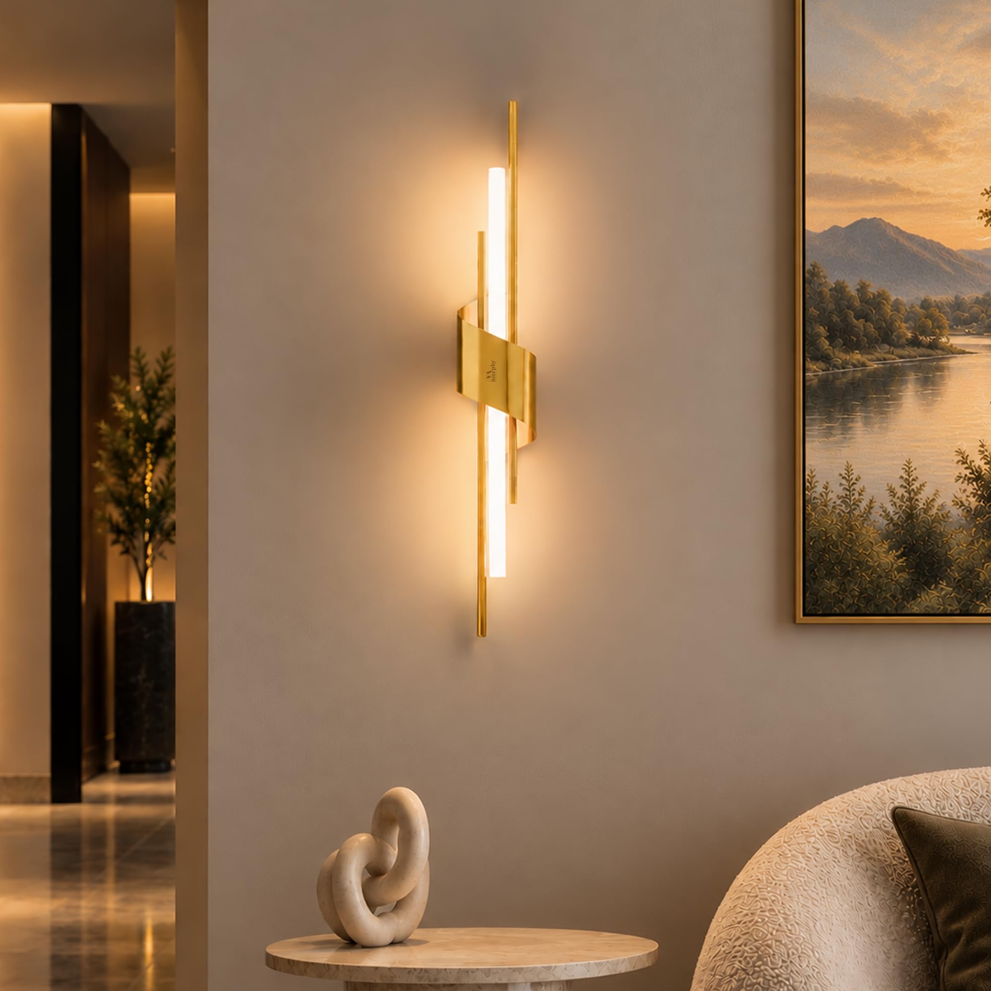 Auric Twist Wall Light - Gold Modern Sconce -1