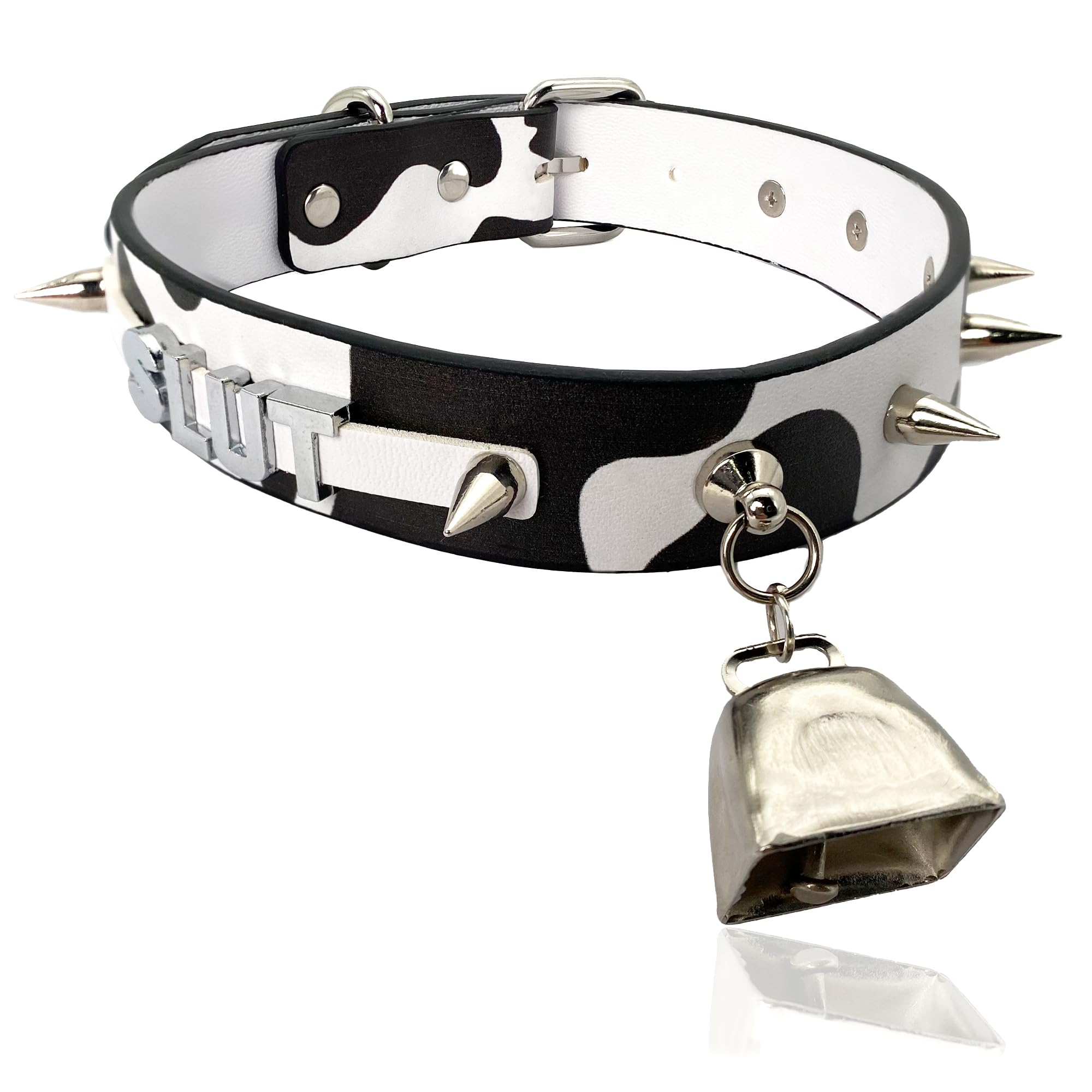 ファッションベル　カウベル EverGlimp Women's Cowbell Collar Necklace with Metal Studs, Punk