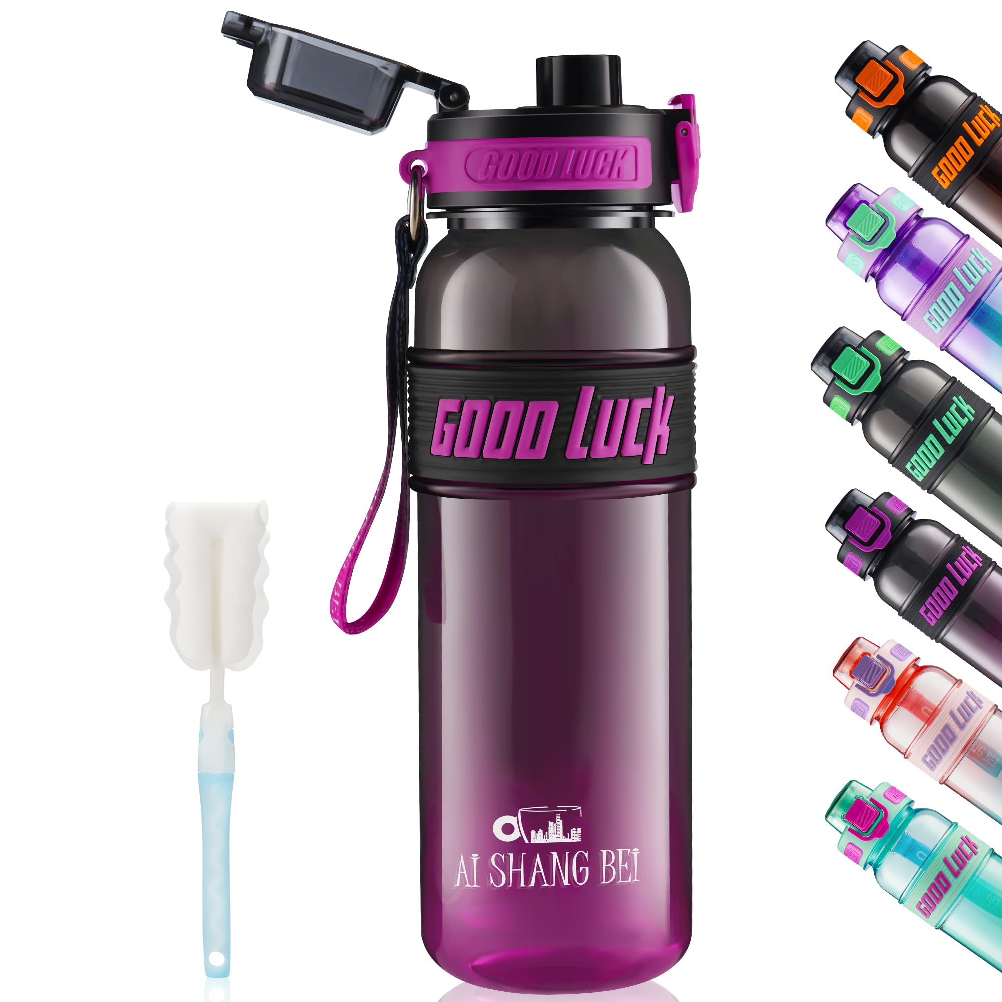 YC Kitchen Borraccia Sportiva Motivazionale 1L - Borraccia 1 litro, Bottiglia d'acqua Sportiva con paglia e trasporto cinghia