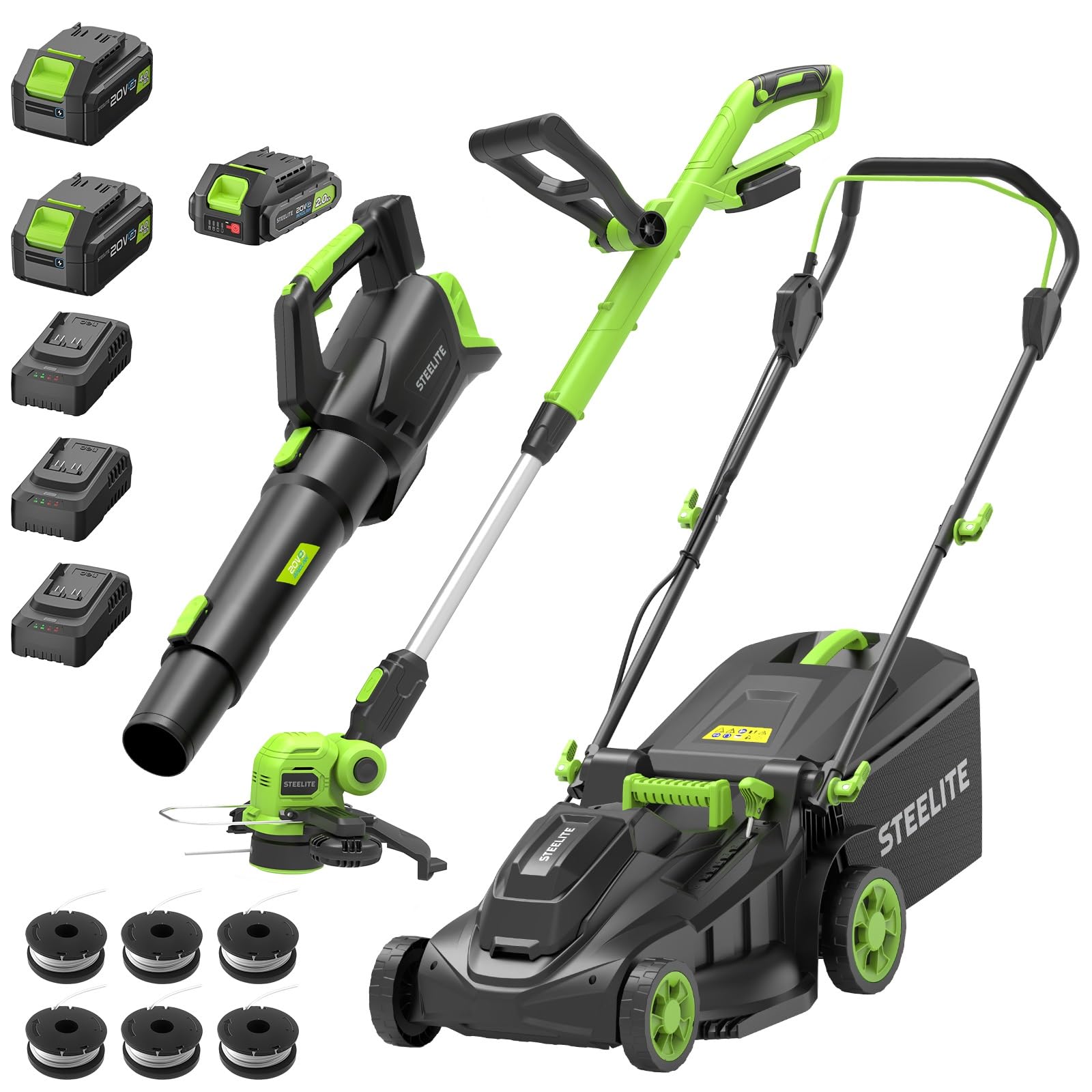 STEELITE 40V 17 Inch Cordless Lawn Mower Combo