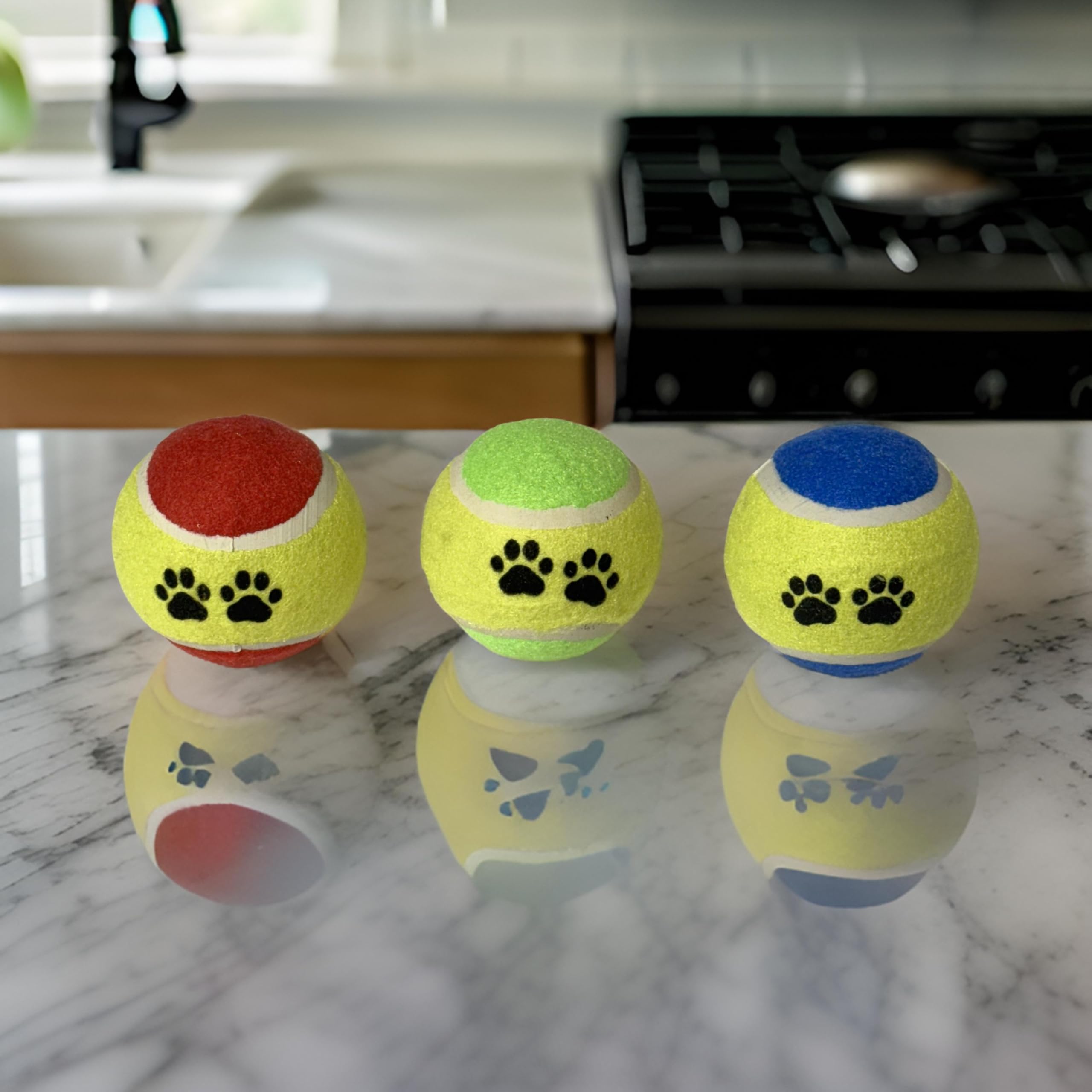 Dog Tennis Balls - Pack of 3 Durable Strong Balls for Dogs Puppies Ideal for Training Play and
