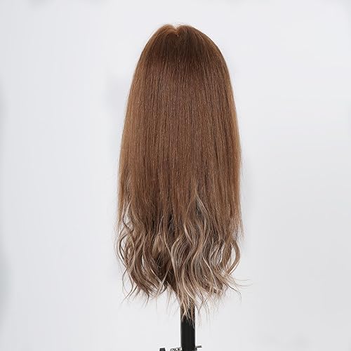 Miniatura 5 de topshe Extensiones de cabello ondulado con reflejos rubios, color marrón con reflejos rubios, extensiones de cabello para mujer, uso diario en