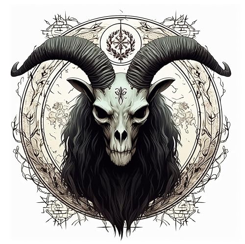 6 hojas de tatuajes temporales demonio baphomet símbolo satánico baph tatuaje temporal cuello brazo pecho para mujeres, hombres y adultos