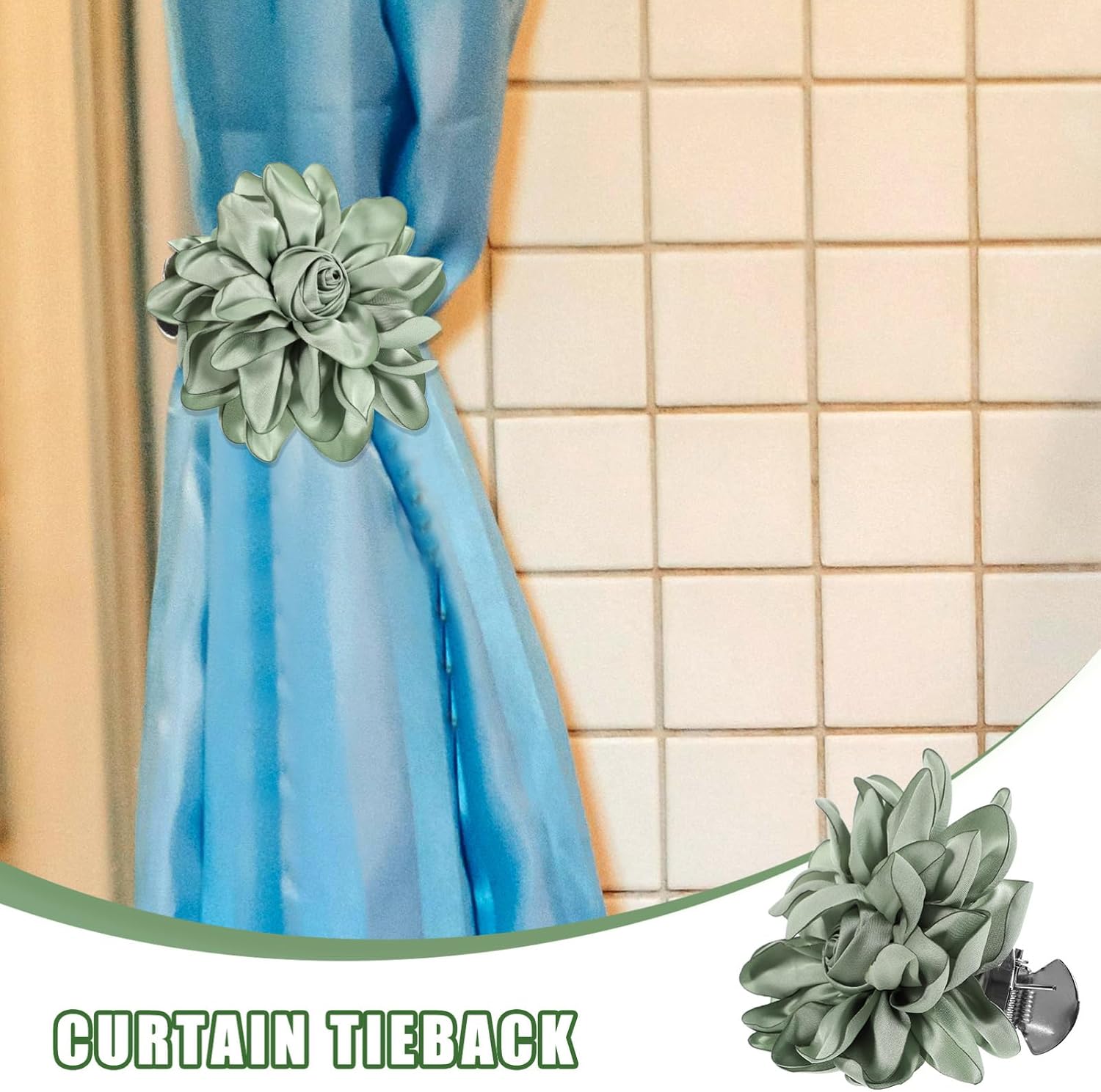 PRETYZOOM Floral Peony Curtain Buckle Clamps Decorative Tieback Clips for Drapes 4.13 X 3.94 Inch Metal Holdbacks Stylish Curtain Accessories