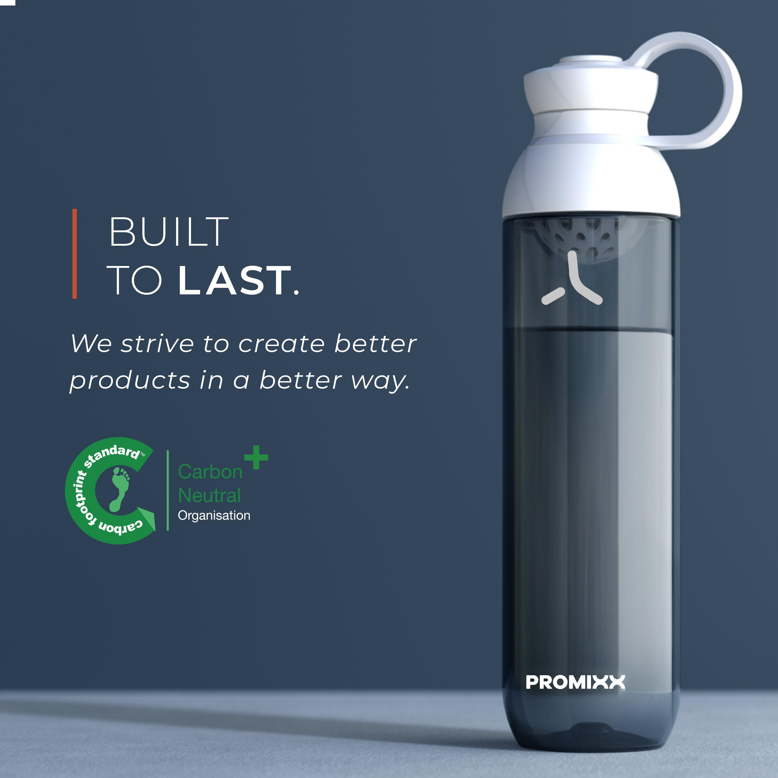 Promixx FORM Protein Shaker Bottle for Protein Shakes Infusions and Hydration - Durable Gym Shaker Bottle, Leakproof Lid, Odourless - 760ml / 26oz (Graphite Gray)