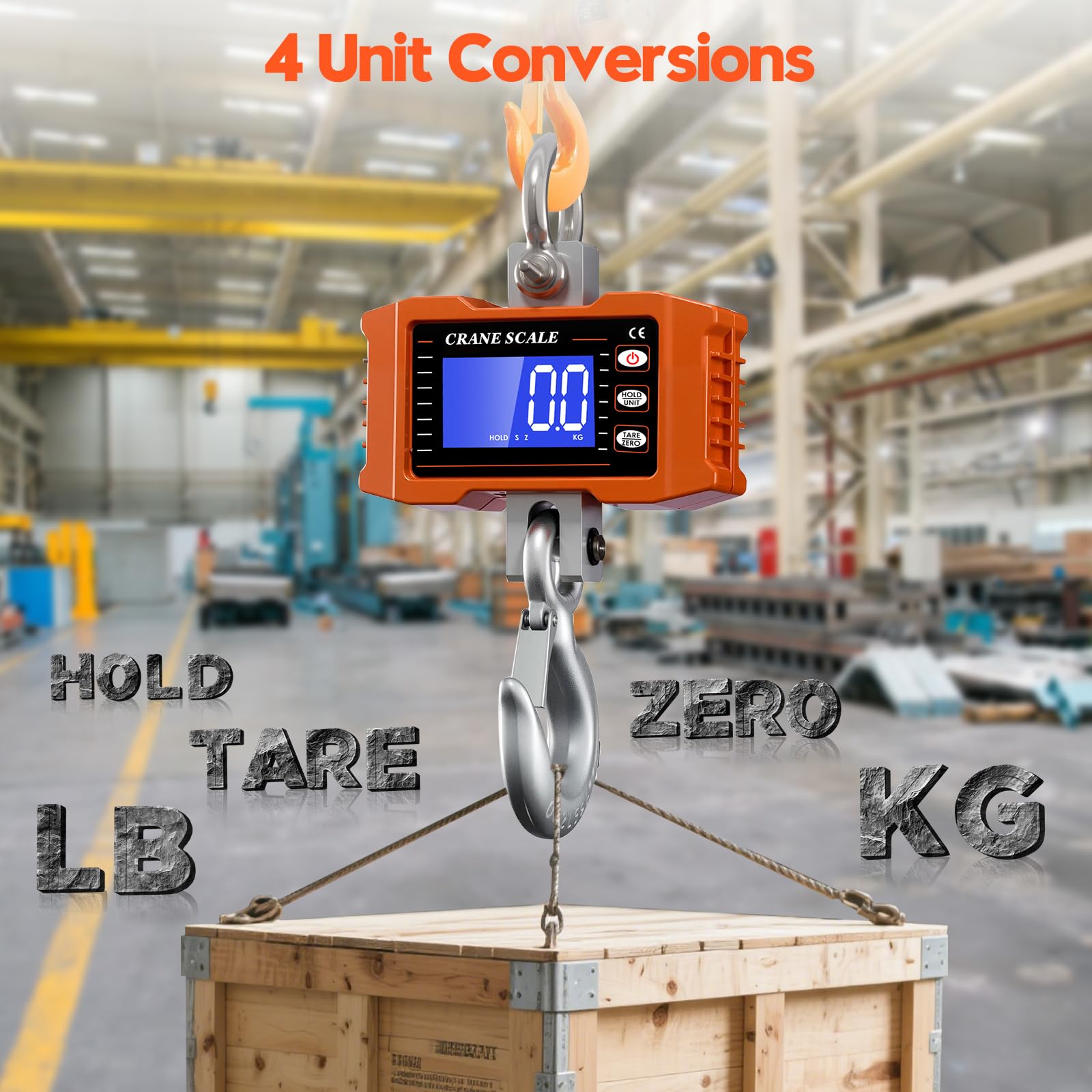 Digital Crane Scale - 2200lb / 1000kg Heavy Duty -5 Digital Crane Scale - 2200lb / 1000kg Heavy Duty -5