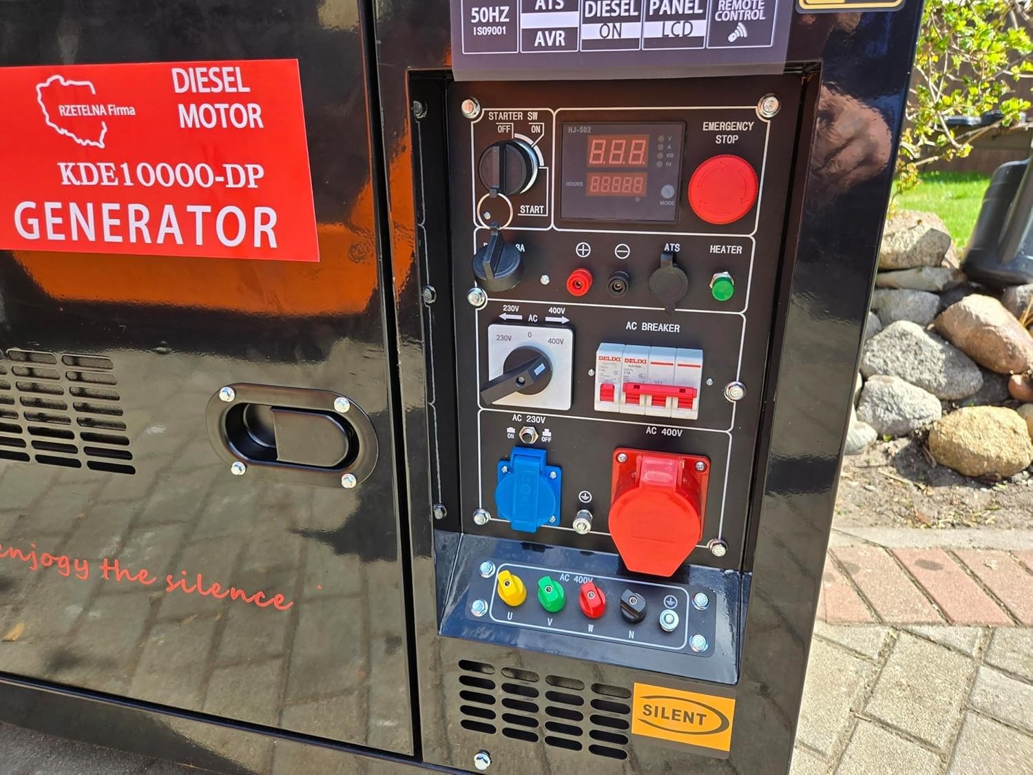 WITKOWSKI Generador diésel 8,5 kVA de corriente de emergencia 230 V/400V | Generador con regulador de voltaje AVR, arranque eléctrico, conector ATS, control remoto, bobinado de cobre KDE8500DP