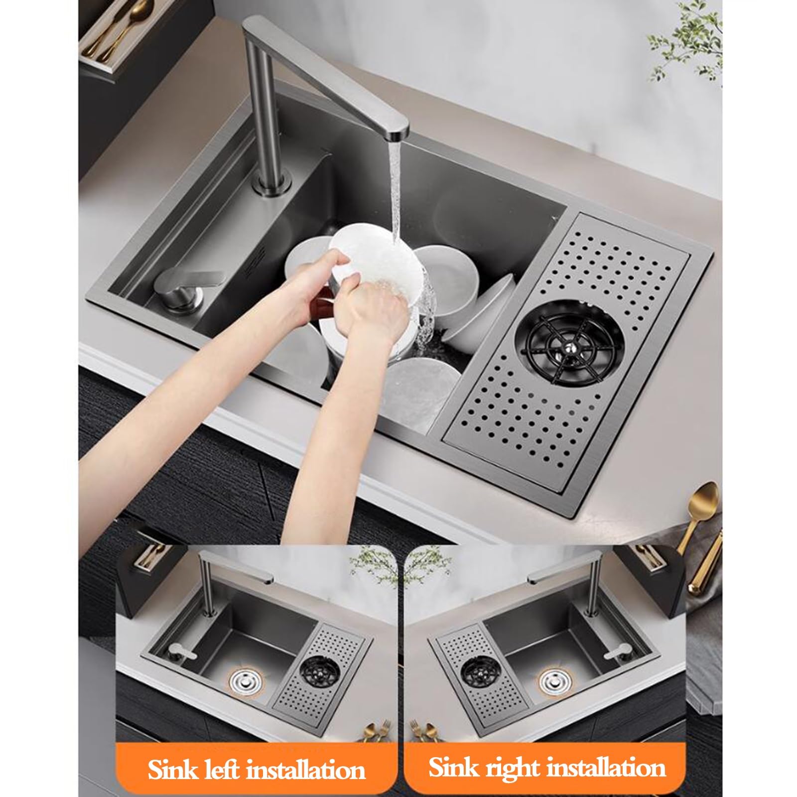 Lavello Cucina In Acciaio Inox 40x54cm - Con Coperchio E Rubinetto - Foto 11