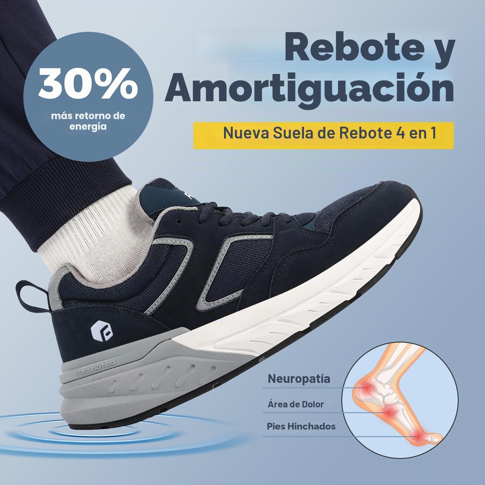 FitVille Extra Ancho Zapatillas Hombre Zapatos Deporte Antideslizantes Sneaker Running Transpirables Caminar