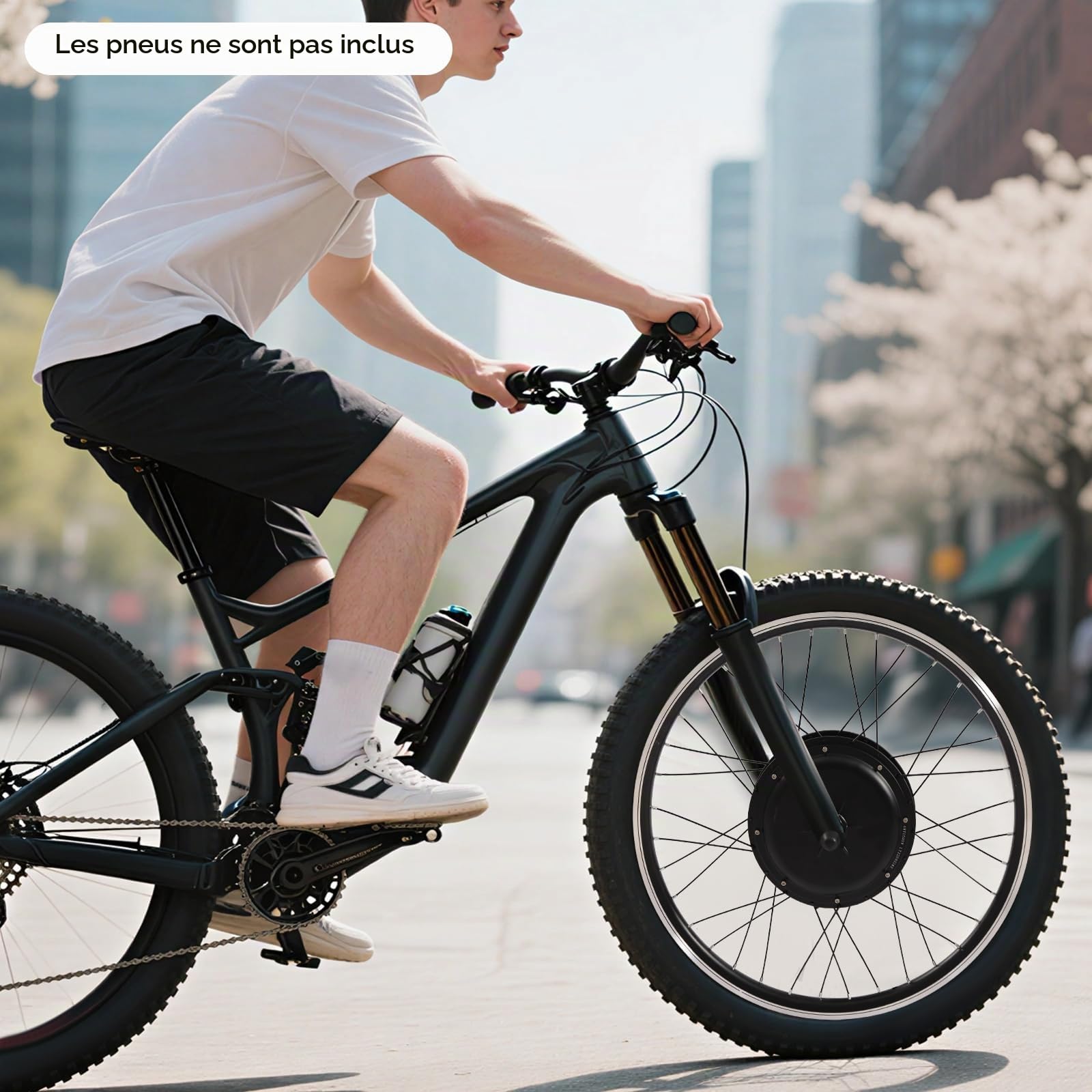 Kit de conversion pour vélo électrique - 1000 W - 48 V - 26" - Kit de conversion pour vélo électrique - Moteur avant sans balais - 55 km/h - Avec sac de contrôle - Pour vélo de ville et VTT