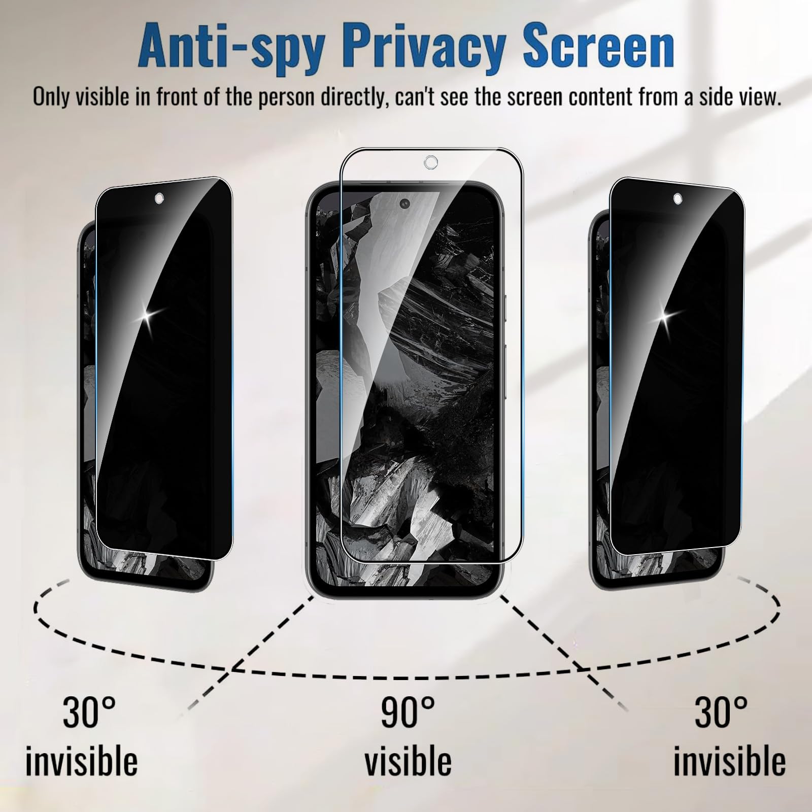 Google Pixel 8 Liilaa Privacy Pellicola Protettiva Per A, [2 Pezzi] Privacy Vetro Temperato Anti-Graffio HD Durezza 9H Anti Spy Protezione Schermo Google Pixel 8 Pro