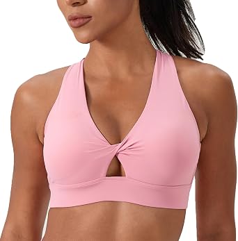 Womens Hight Impact Sports Bras Breathable Moisture Wicking Padded Cups CRIS Cross Back Sports Bra - V Neck Bra for Women