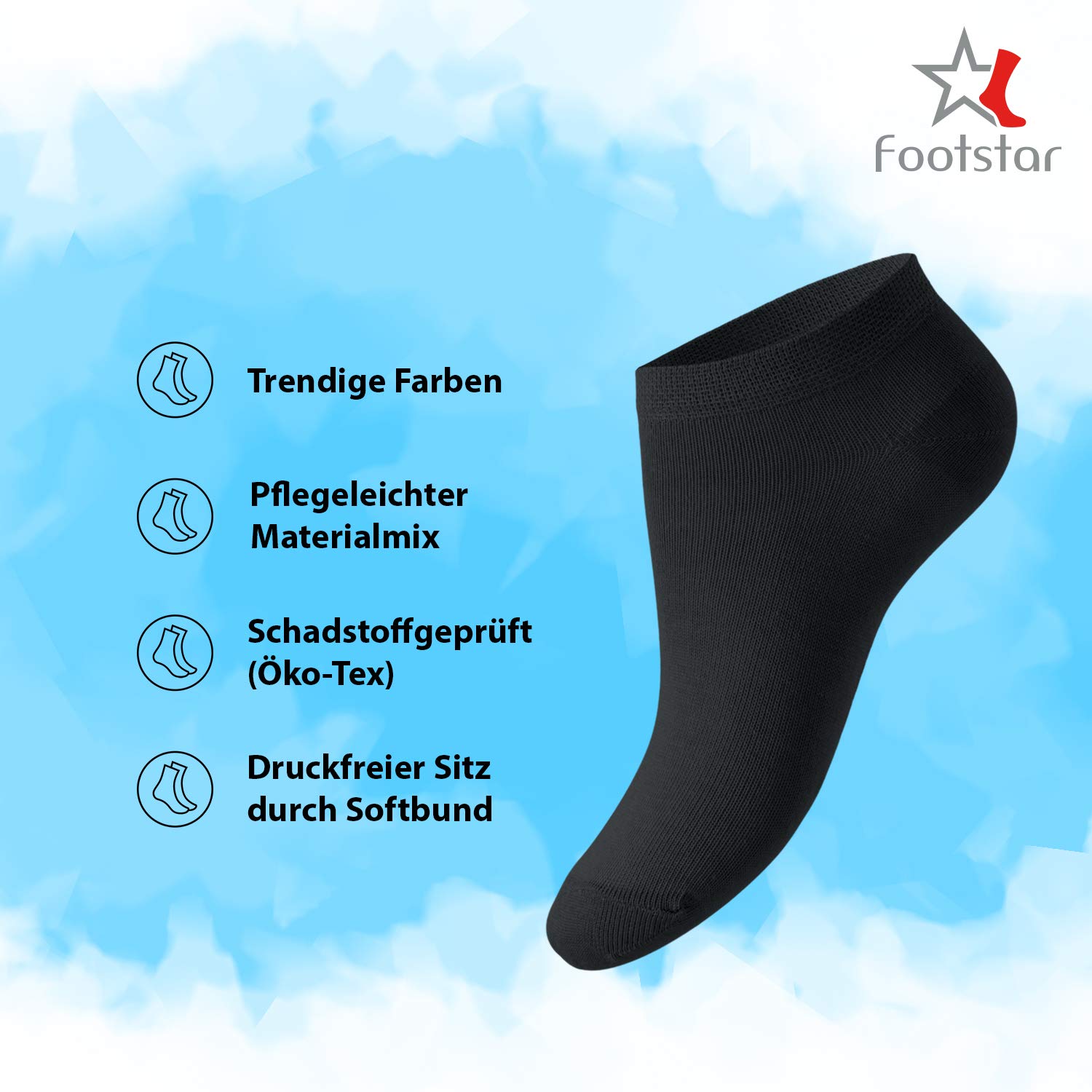 Footstar - Calcetines deportivos cortos para zapatillas (10 pares), para niñas y niños - Colección Sneak It!