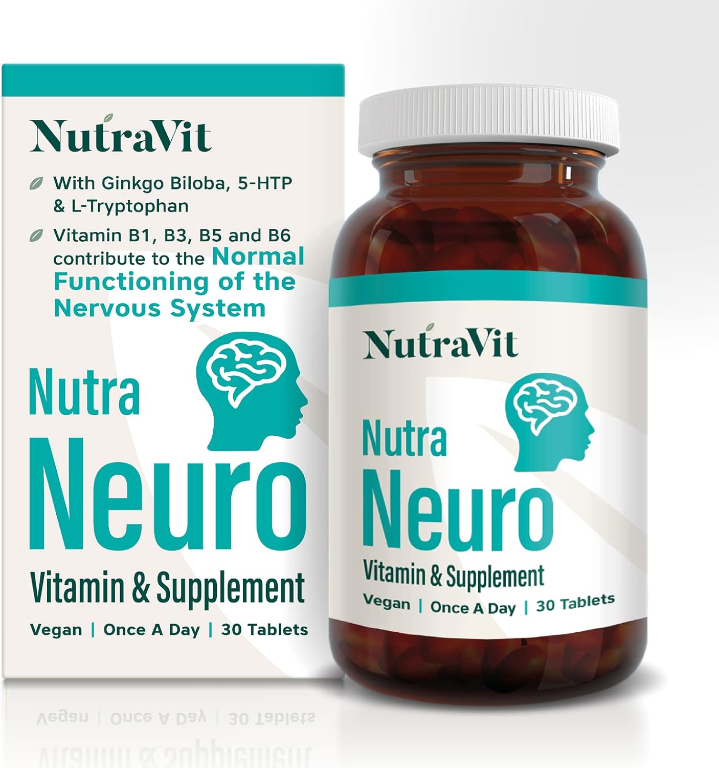 NUTRA Neuro Nootropic Brain Boost Vitamins30 Tablets Enhance Memory