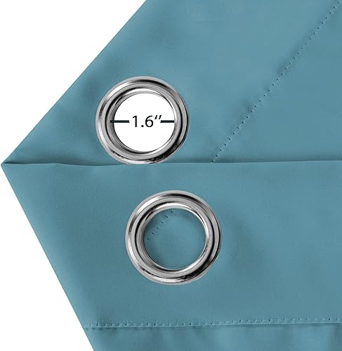 Miniatura 6 de Turquoize Cortinas opacas para dormitorio de 54 pulgadas de largo, 2 paneles de cortinas con ojales para sala de estar, paneles de tratamiento
