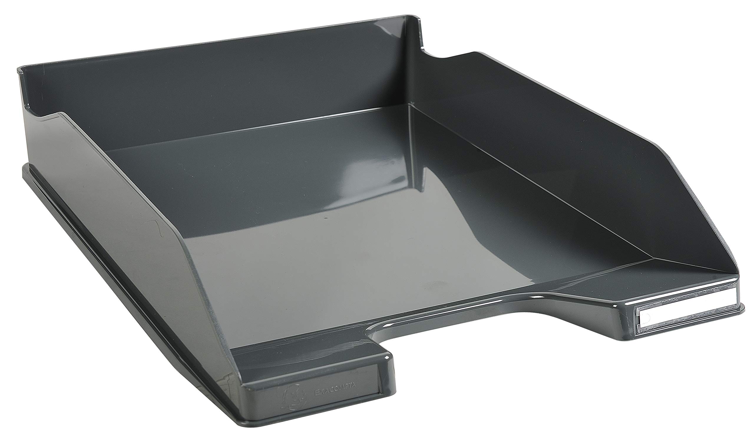 Exacompta - Ref 113207D - Office Letter Tray Combo Midi - 347 x 255 x 65mm in Size, Suitable for A4 Documents, Stackable with Others, Holds Approx. 500 Sheets - Mouse Grey Glossy