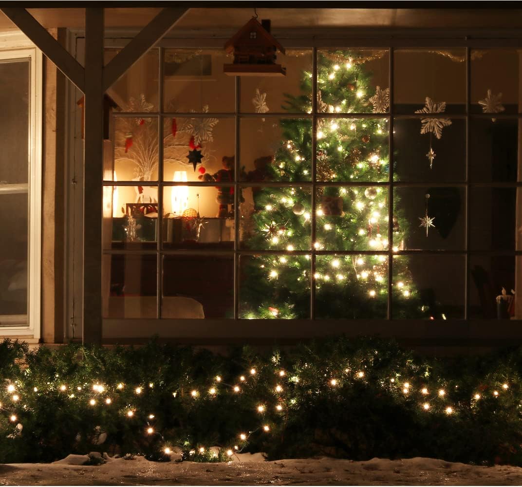 LAMPHOME 100 Count Clear Christmas String Lights, 19.6ft White Wire Fairy Lights, UL Certified Waterproof Indoor & Outdoor String Lights for Xmas Tree, Patio, Wedding, Mother's Day Decor image 3