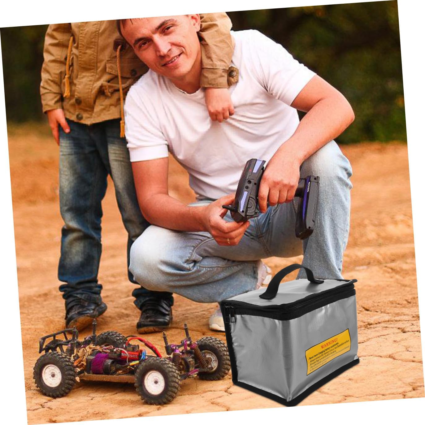 KOMBIUDA Fireproof Lithium Battery Bag for Safe Storage and Charging Lightweight Material Anti-impact Design for Travel Battery Protection