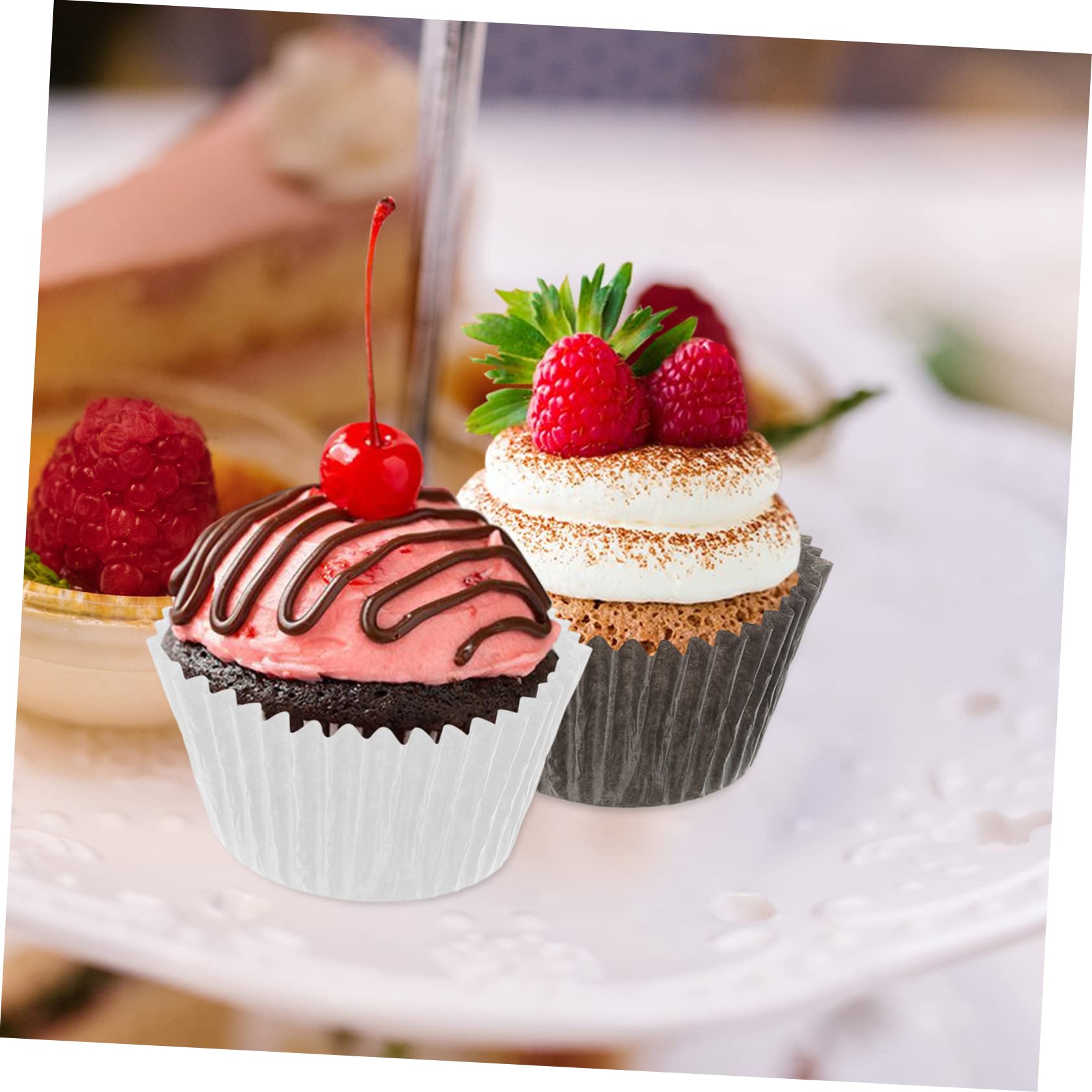 Capacillos de Papel para Cupcakes 1000 Piezas de Papel | Antigrasa, Textura Resistente, Aptos para Hornear, Uso en Bodas Caramelos