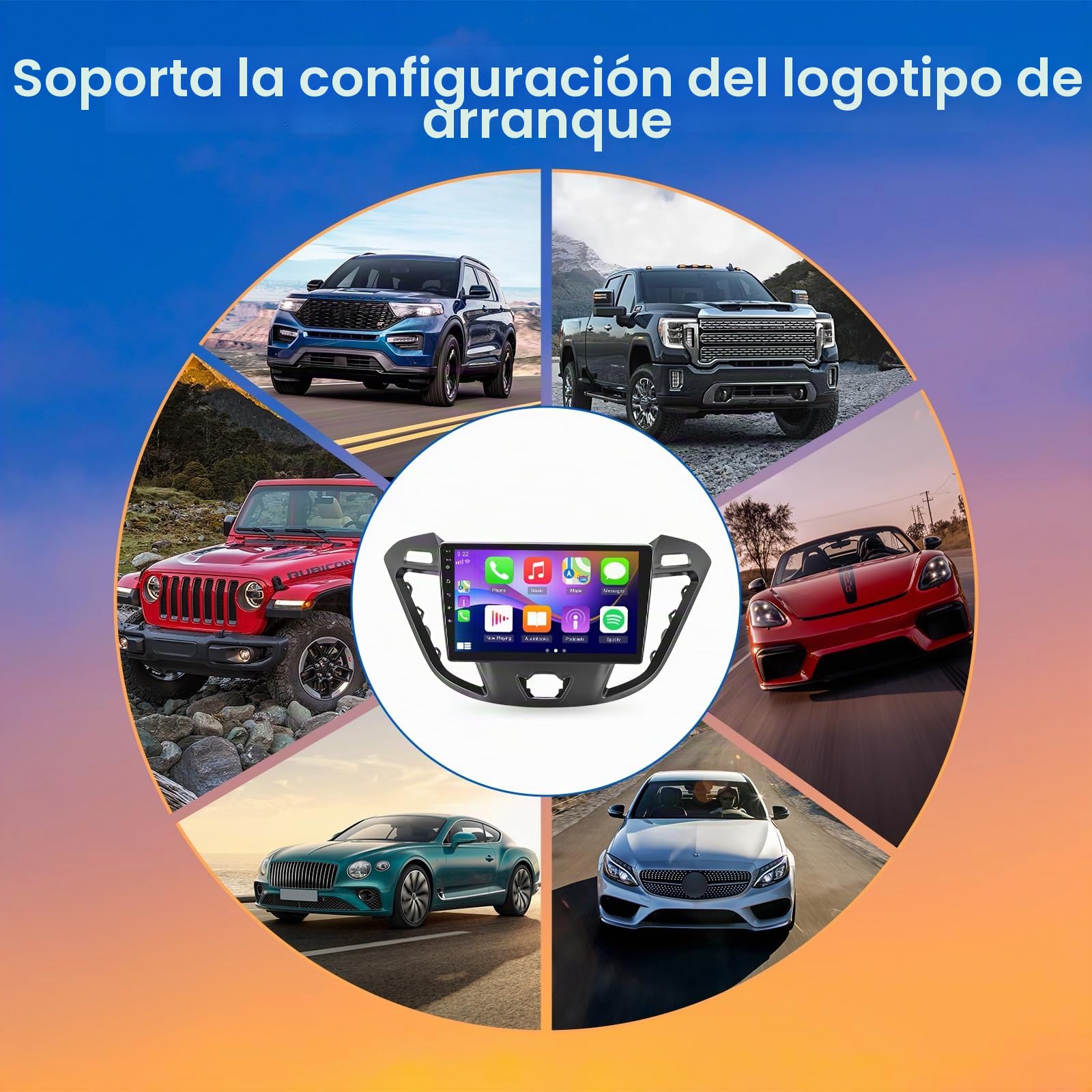 Radio de 4 + 64G para Ford Transit Custom 2013-2017 - Android 13 Carplay inalámbrico y Android Auto - Pantalla táctil de 9 Pulgadas con DSP WiFi GPS + Cámara de visión Trasera AHD y micrófono