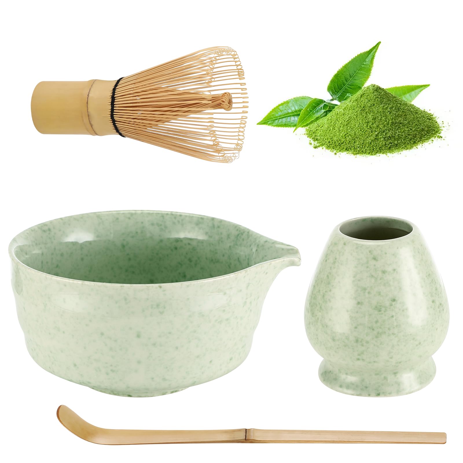 Set Matcha Giapponese Da 4 Pezzi - Frusta Bamb&ugrave;, Cucchiai E Portapennello