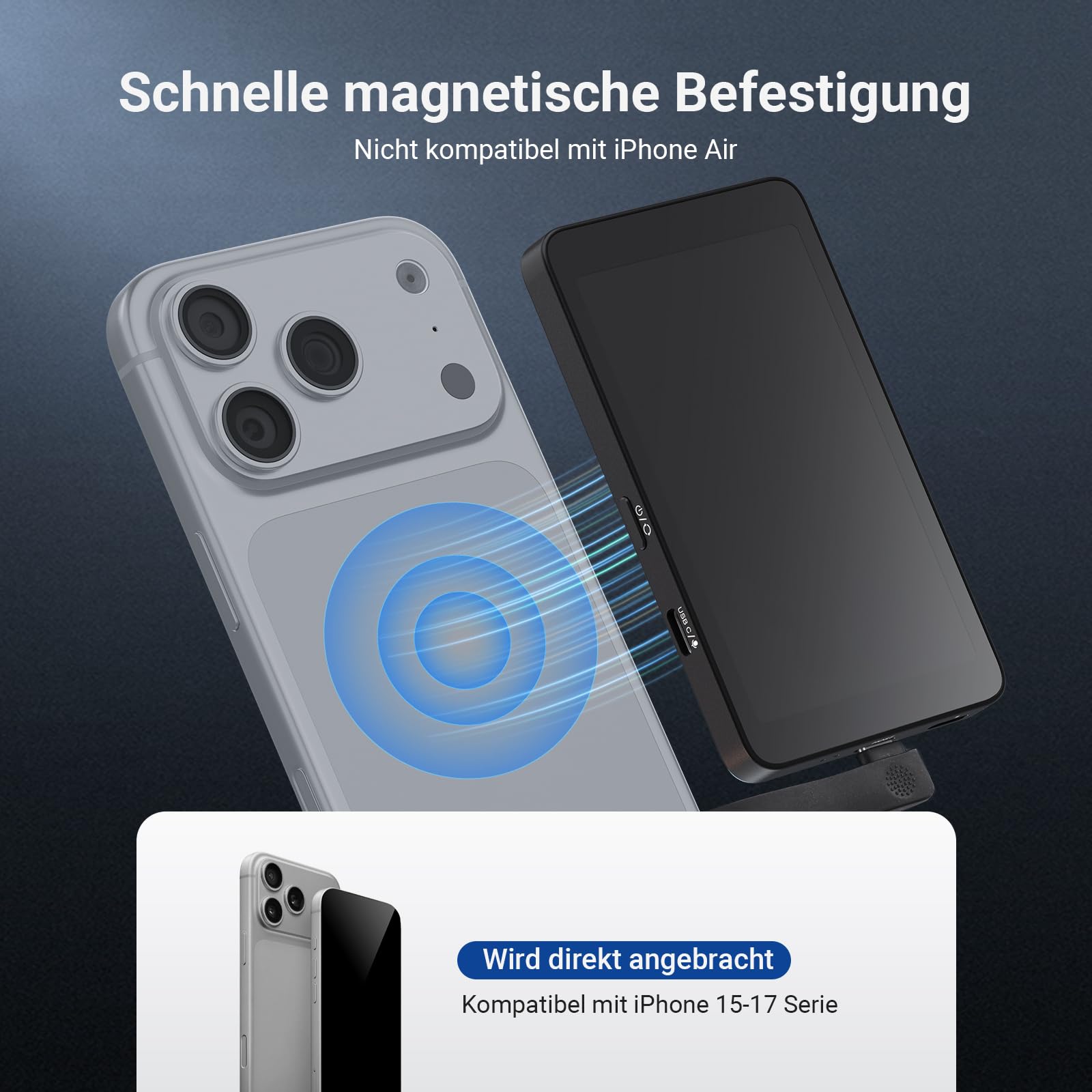 NEEWER 4" Monitor für Smartphone Vlogs und Selfies, Smartphone Rückkamera Monitor mit Fernbedienung für YouTube und TikTok Videostreaming