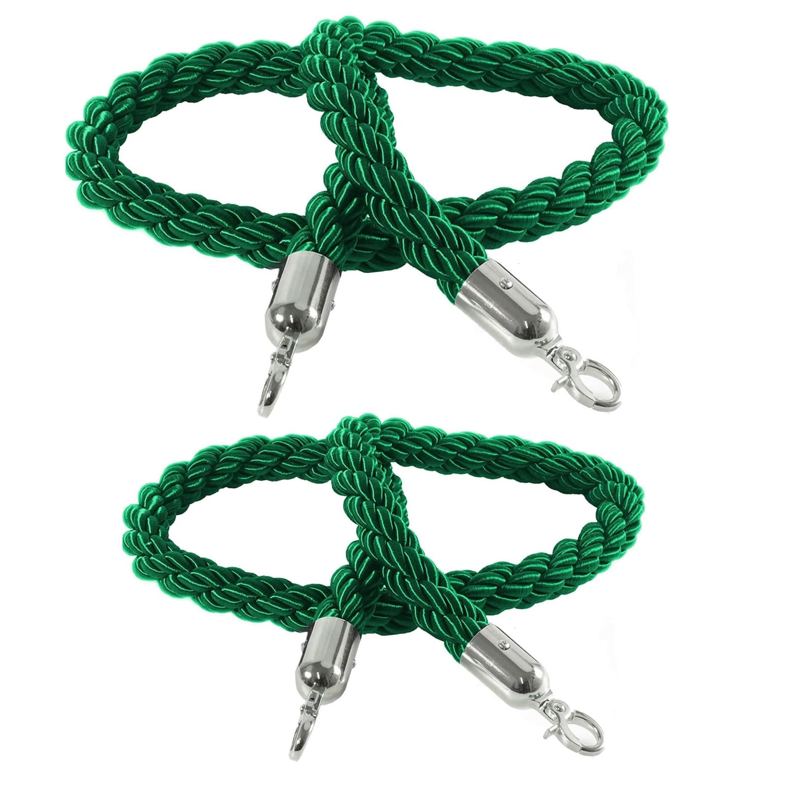GDMDPTE 2m Green Braided Hemp Safety Rope for Crowd Control Stanchions Queue Barrier Rope for Events Strong and Reliable Crowd Management Solution