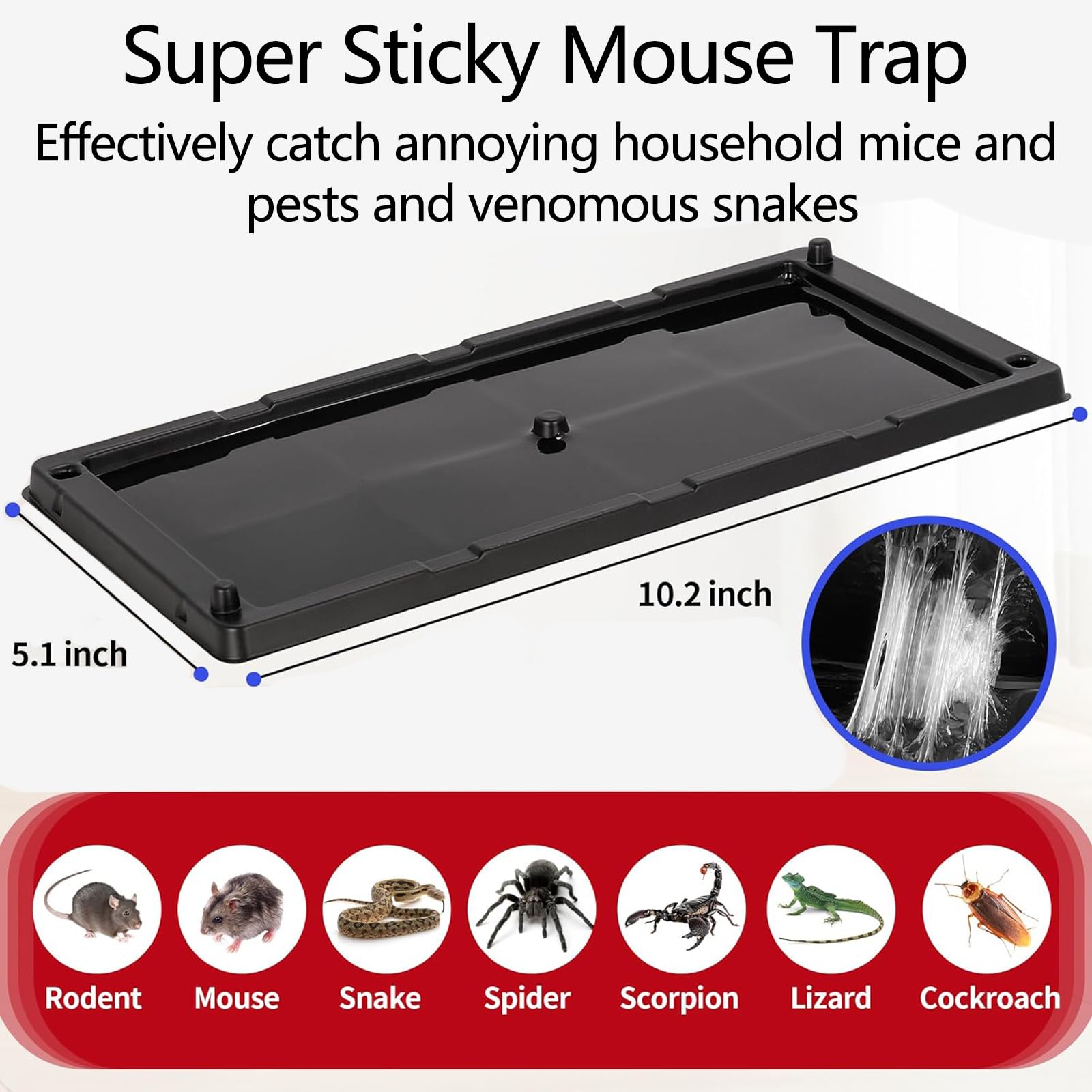 Piege a Souris Piege a Rat Colle, Plaques de Glue Anti Rongeur, 10 Pieces