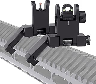 45 Degree Offset Iron Sights with Fiber Optics Red Green Dots,Flip Up Front Rear Sights,BUIS Backup Sight Set,Tool-Free Adjustable Front Sight Rapid Transition,Fits Picatinny and Weaver Rails