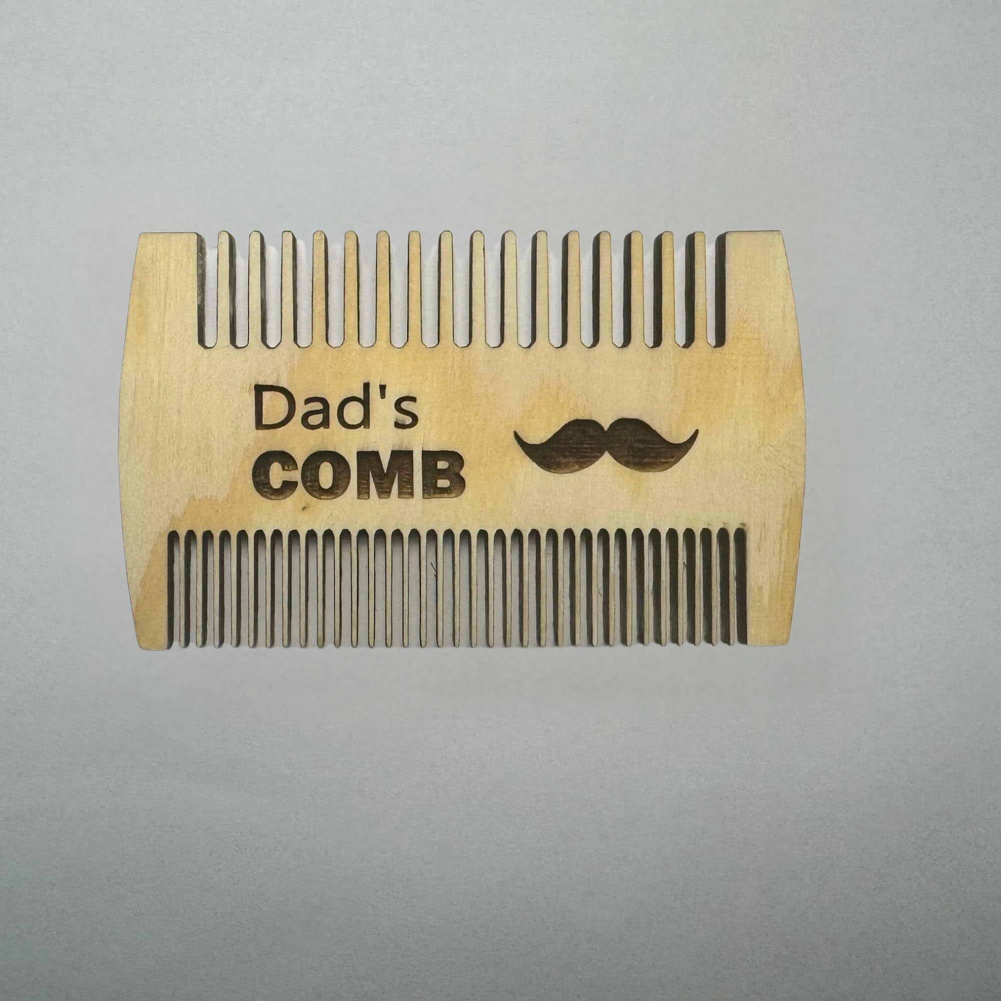 Wooden Beard Comb for HIM. Antistatic, Wooden, Pocket with Double Fine and Coarse Teeth for Men