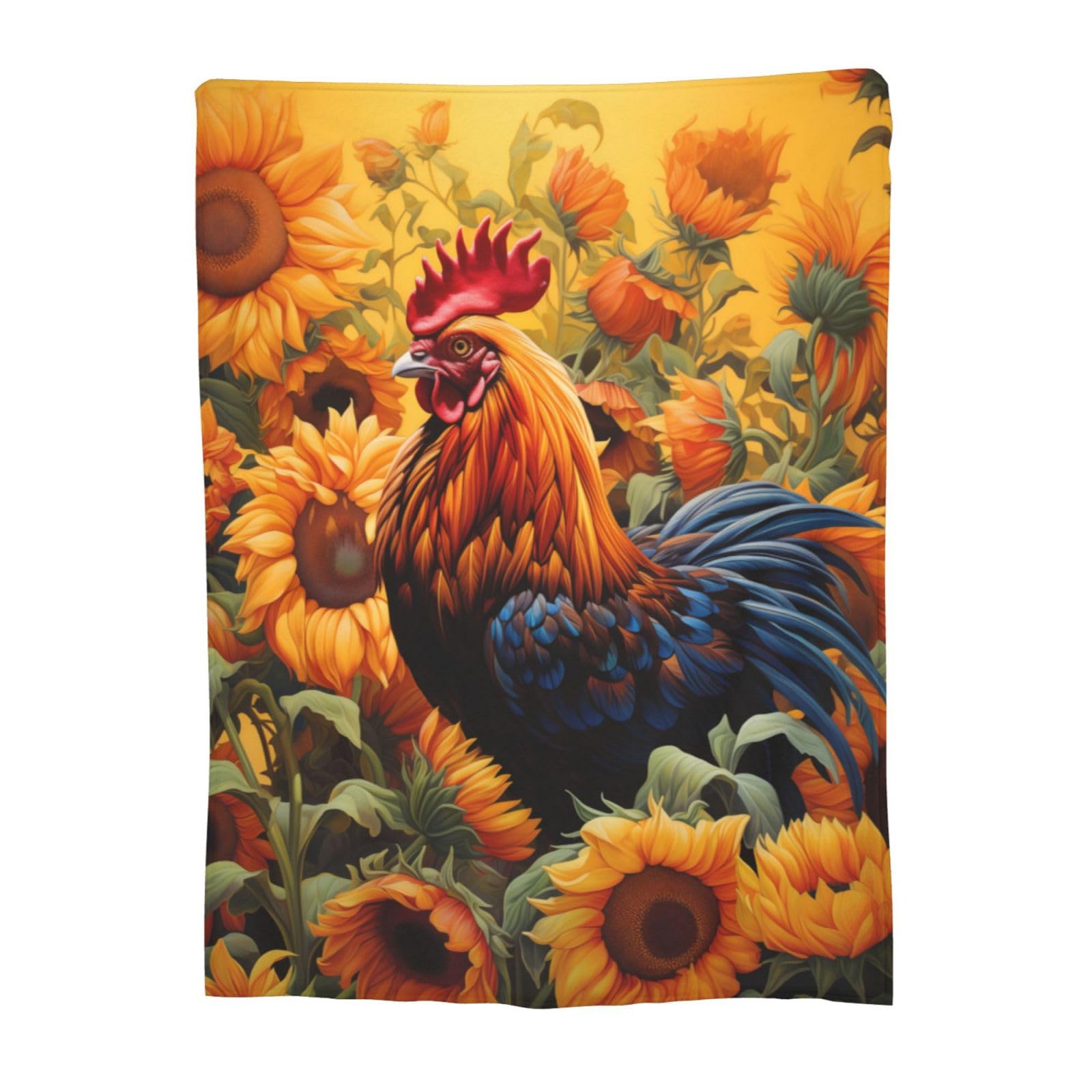 Couverture coq plaid chaud grand format 203x152 pour décoration
