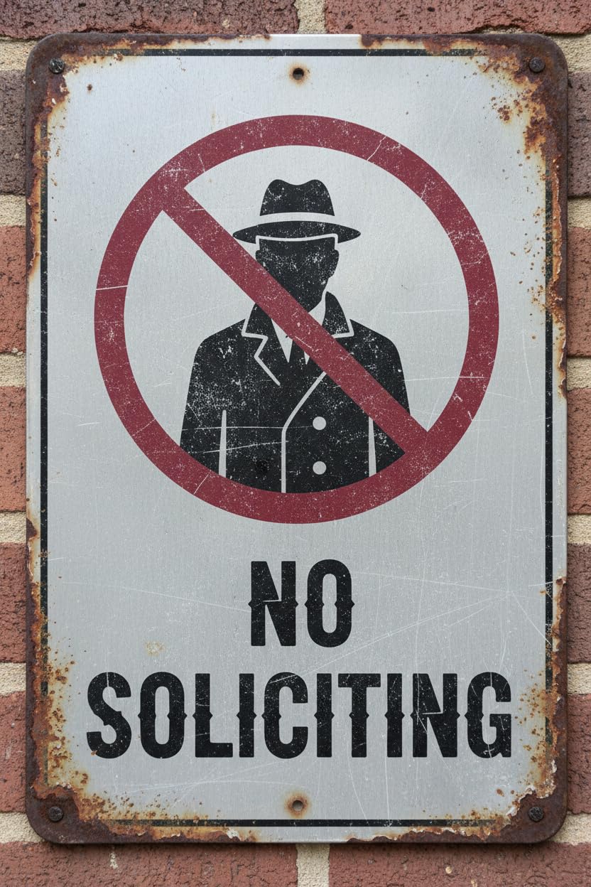 Wall Decor No Soliciting - Building/office Metal Sign 8 X 12 Inches Clear Signage For S, Fences Vintage Signs Aluminum Plates Printed