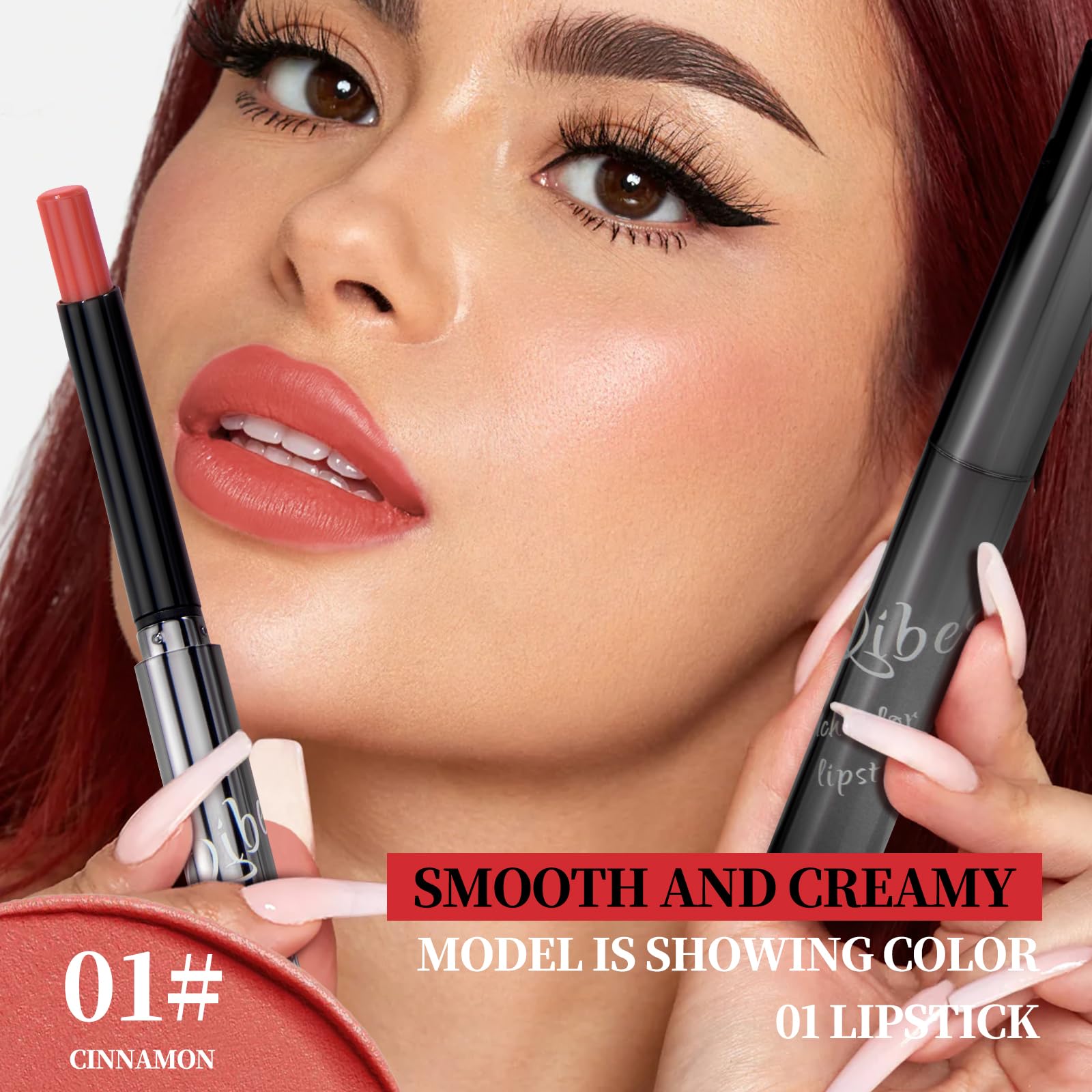 3PCS Lipstick Makeup Set, Matte Lipstick, Peel-Off Lipliner & Butter Lip Gloss - Image 4