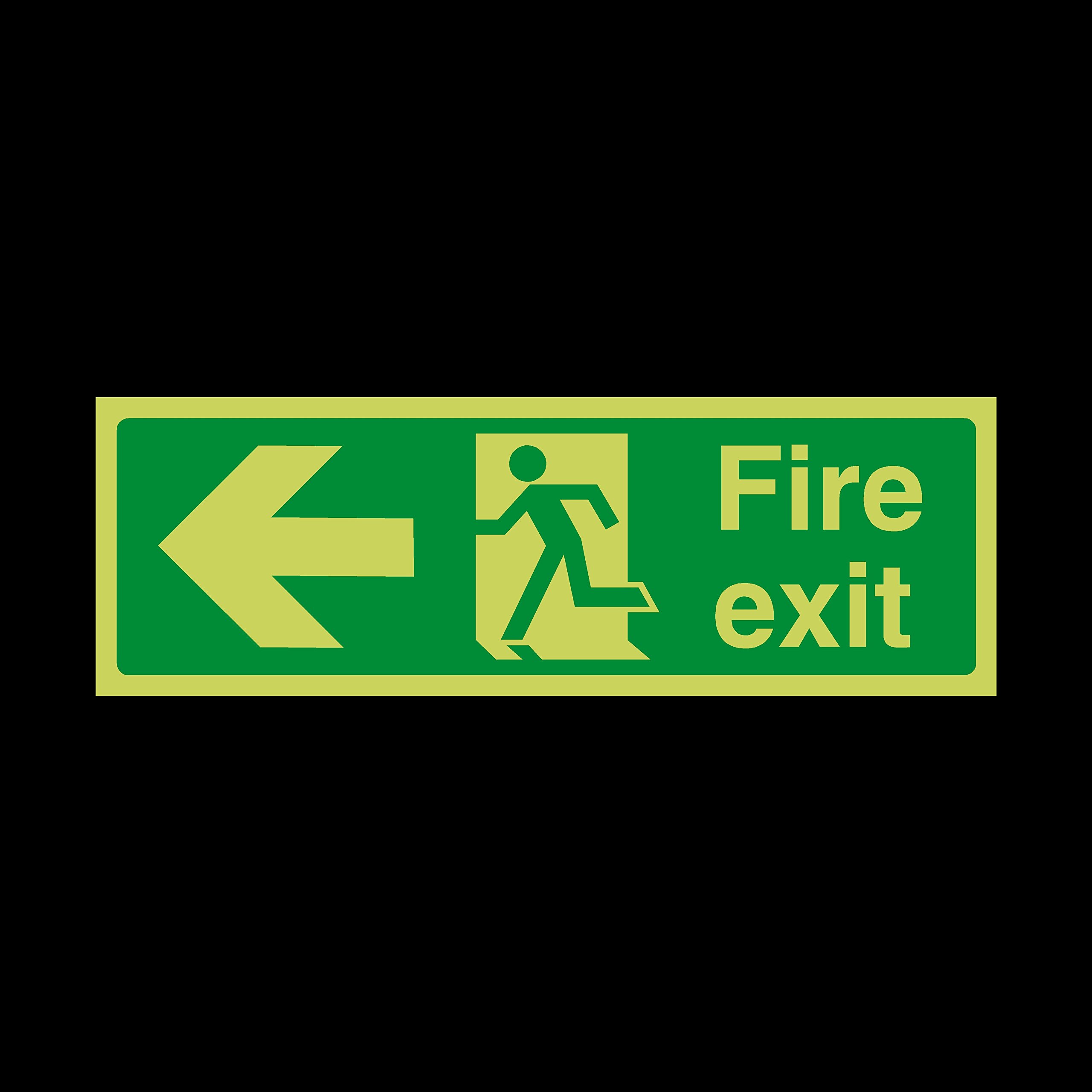 Ussp&S Dark Fire Exit Arrow Left Photoluminescent Plastic Sign - Emergency/Fire Exit/Extinguisher (Ee12)