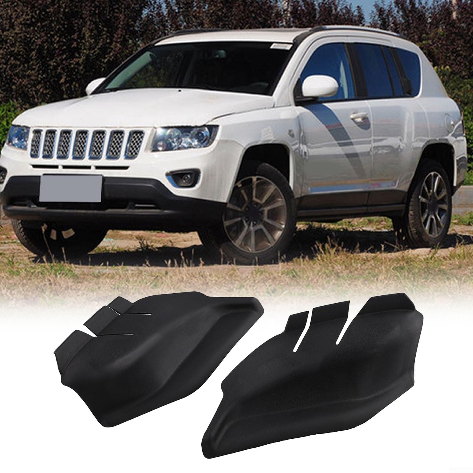 Para Jeep Compass 2017 2023 Parabrisas Delantero Envoltura Esquina Par Izquierda Derecha Plástico Moldura Cubierta Reemplazar 7aa47rxfaa 53223829 Acabado Negro Auto Part