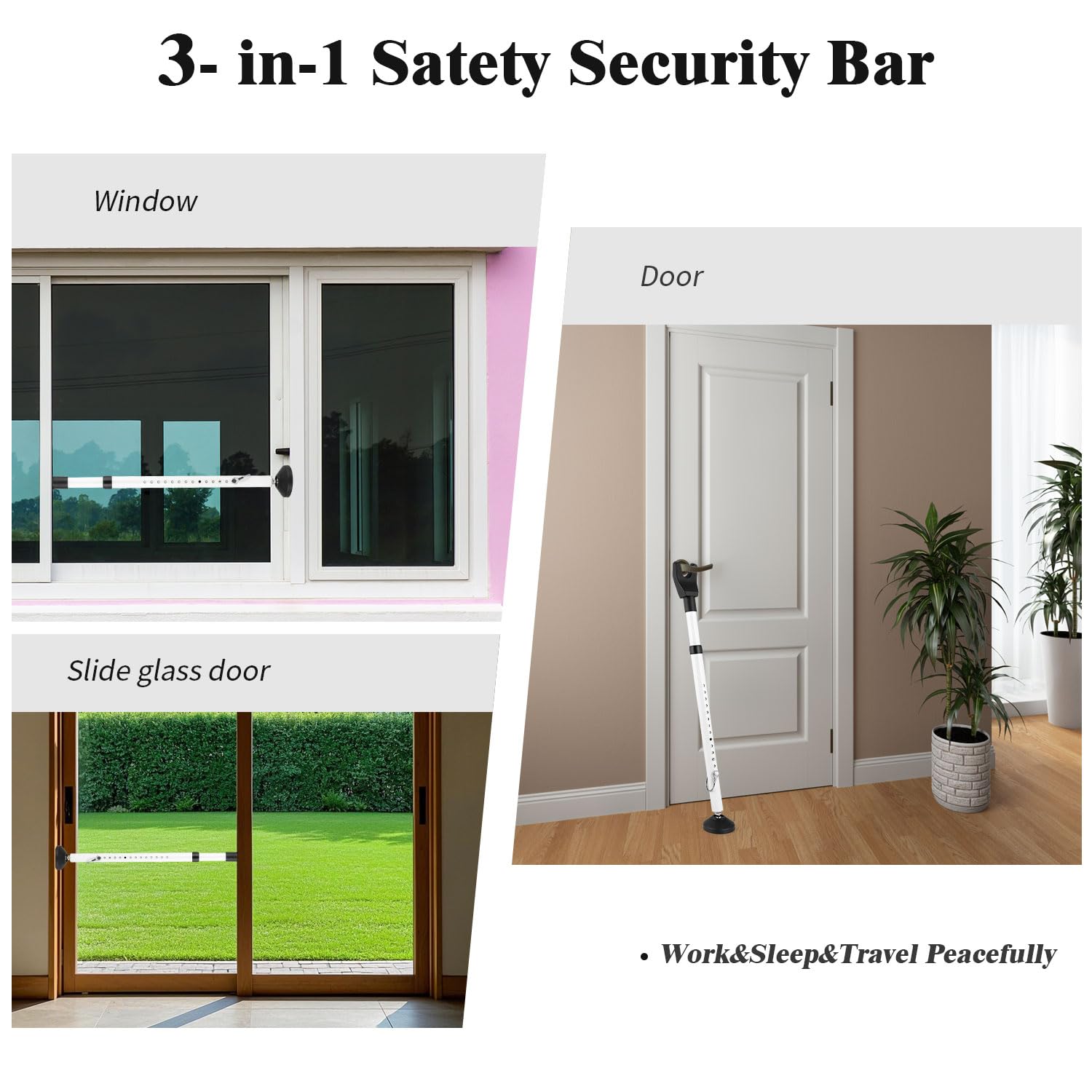 Topes de seguridad para puerta, paquete de 2 unidades, color blanco