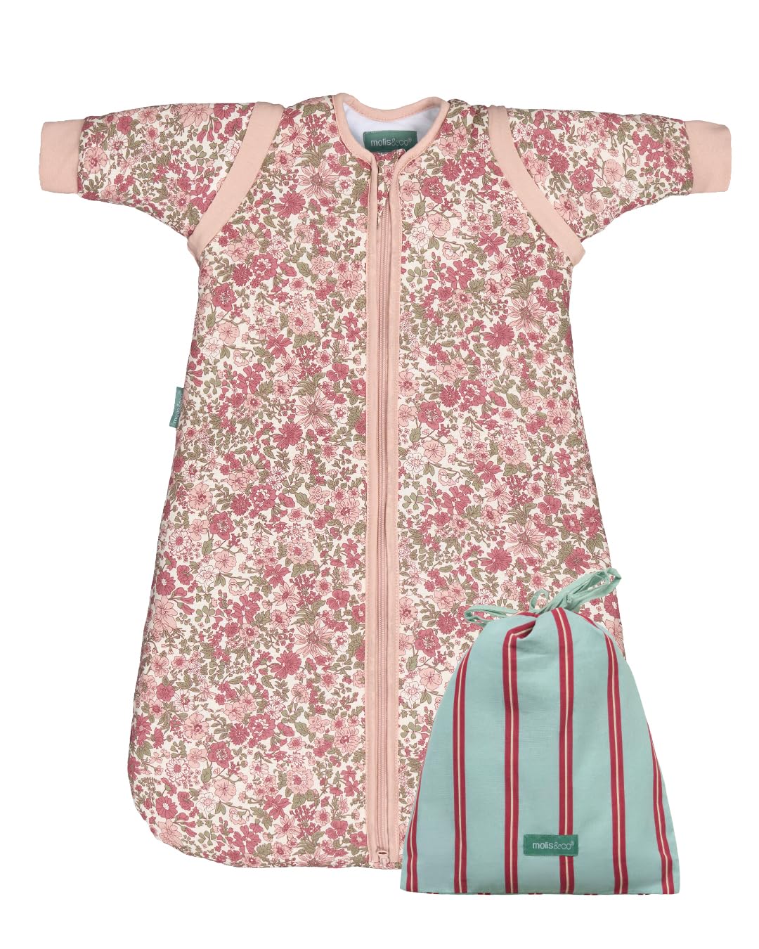 molis&co - Baby Sleeping Bag 2.5 TOG - Baby Winter Sleeping Bag Unisex - Soft and Cozy Baby Wearable Blanket for Newborn & Infants - 100% Cotton (OEKO-TEX) (Winter Commelina, 12-18 Months)
