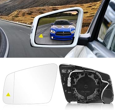 TTCR-II for Mercedes Benz C Class Side Mirror Glass 2012-2014, for Mercedes A B Class Rearview Mirror Glass Left Side, for E W212 Mirror and S W221 with Blind Spot