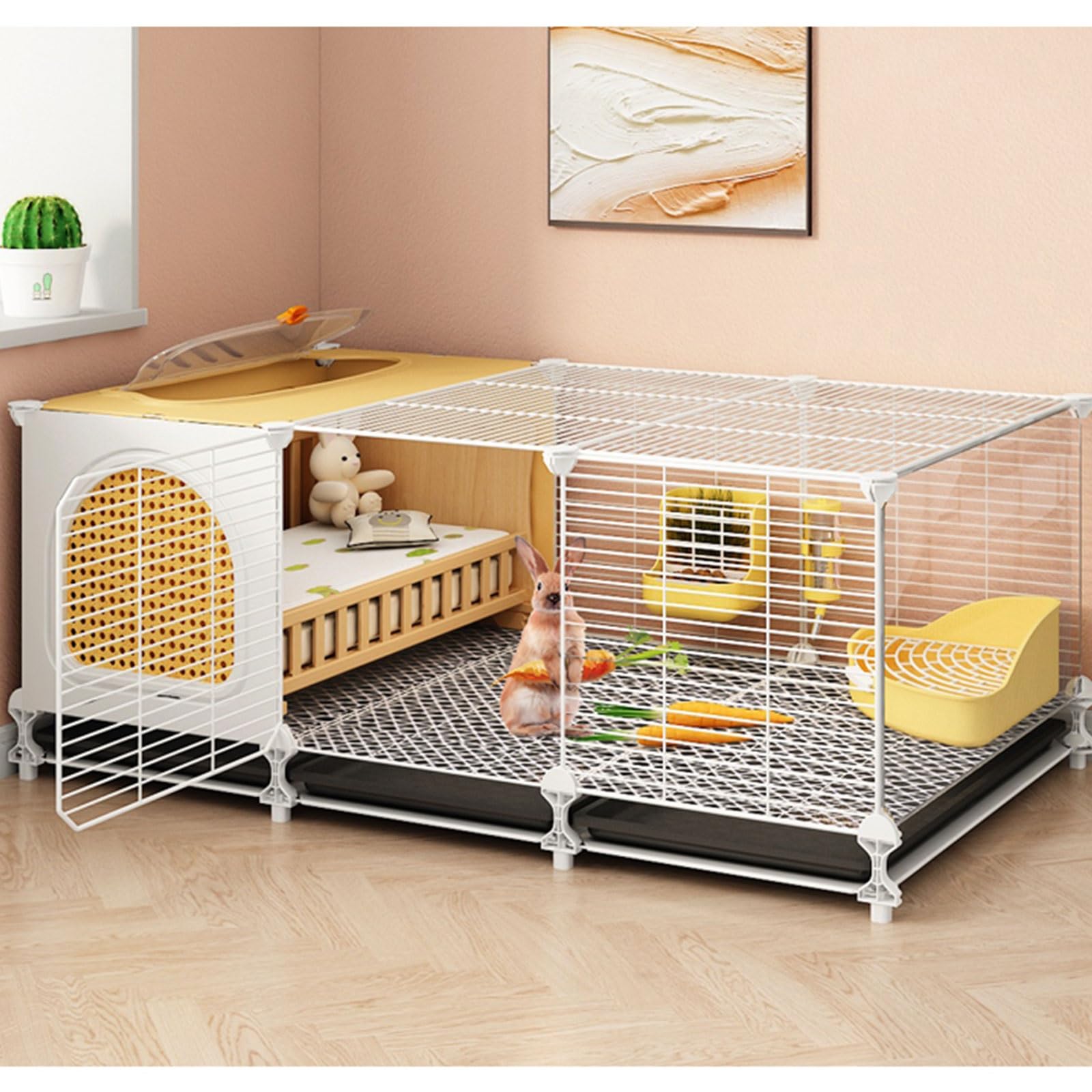 Jaula Grande para Conejos, Jaulas de Metal para Animales Pequeños para Ratas Adultas, Conejos, Hurones, Chinchillas, Gatos, Cobayas y Hámsteres Grandes
