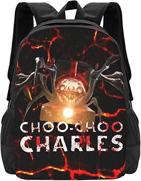 Choo-Choo Charles Backpack,3d Print Laptop Backpack Lightweight Casual Daypack Bookbag 16.5 In, Black