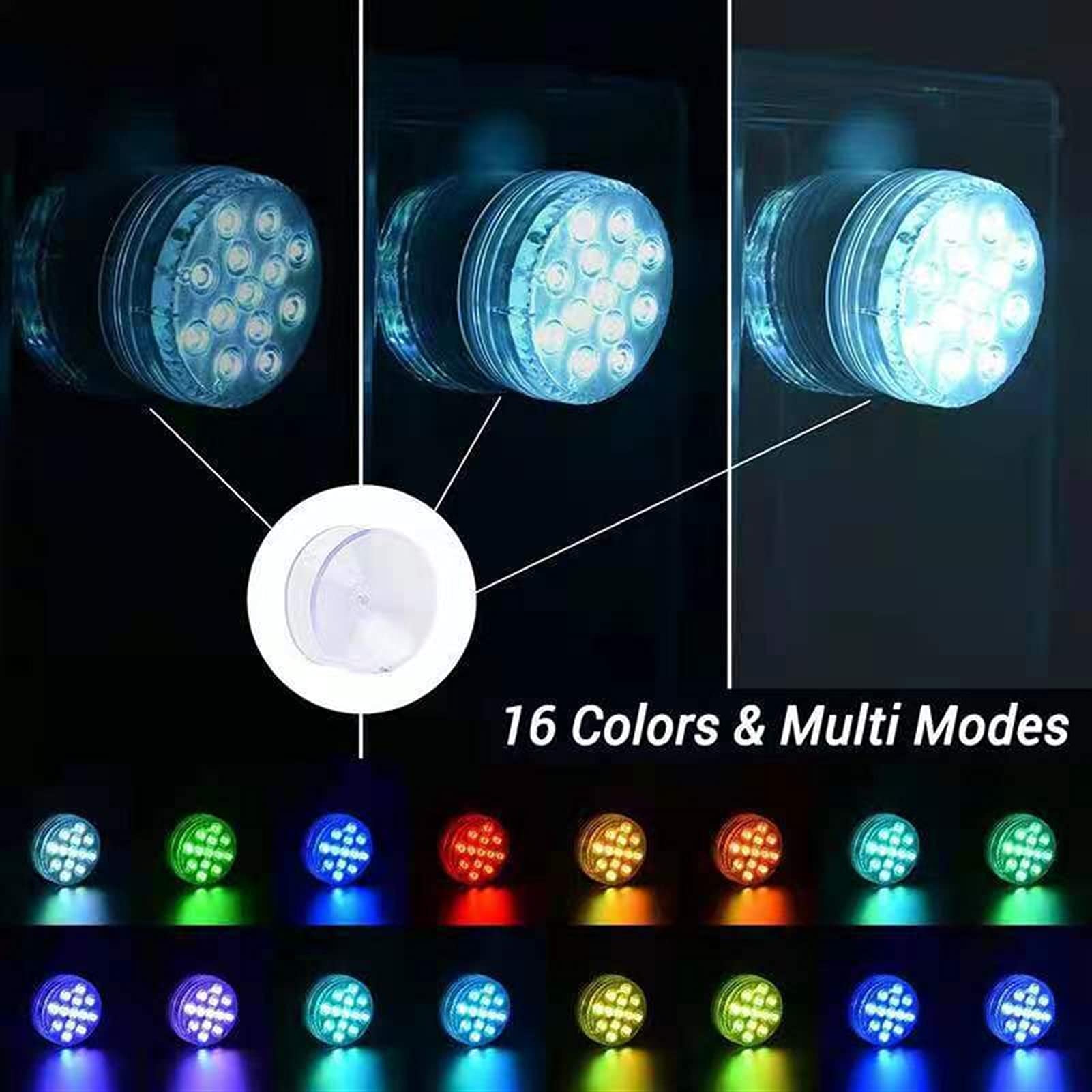 Luci LED per laghetto Luci per Piscina, Luci LED sommergibili 13 LED, Luci per Vasca idromassaggio, Luci LED subacquee Impermeabili, Luci da Bagno Spa in 16 Colori, per Decorazioni