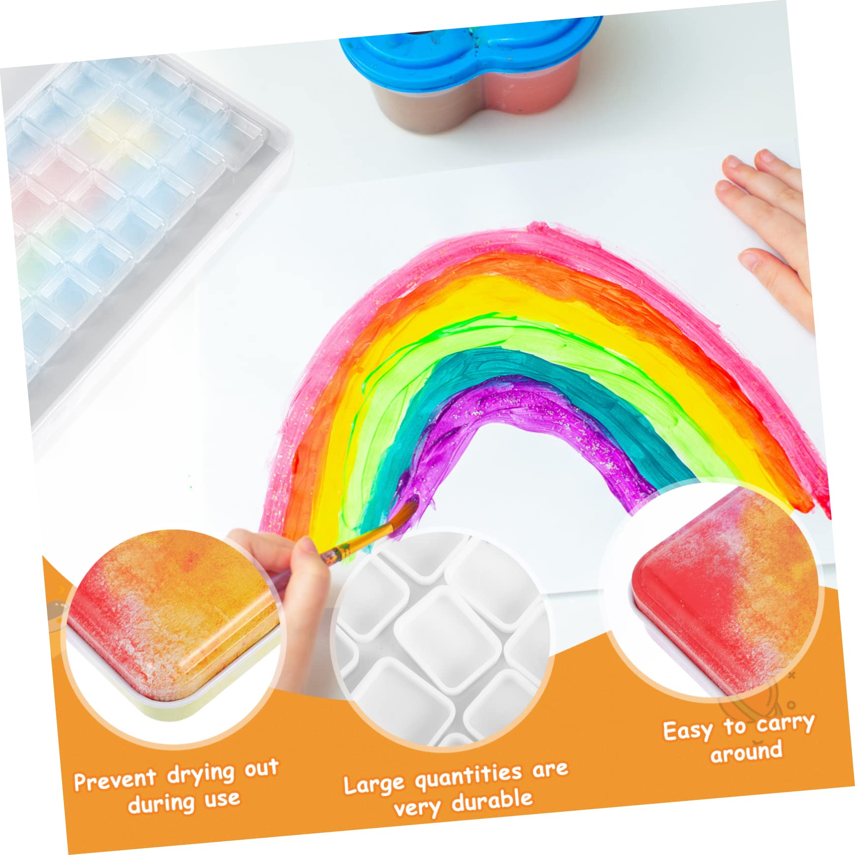Ciieeo 3ensembles Boîte De Peinture Aquarelle avec Pans De Rangement Ensemble De Compartiments pour Artistes Et Étudiants Pratique Et Portable pour Peinture Voyage