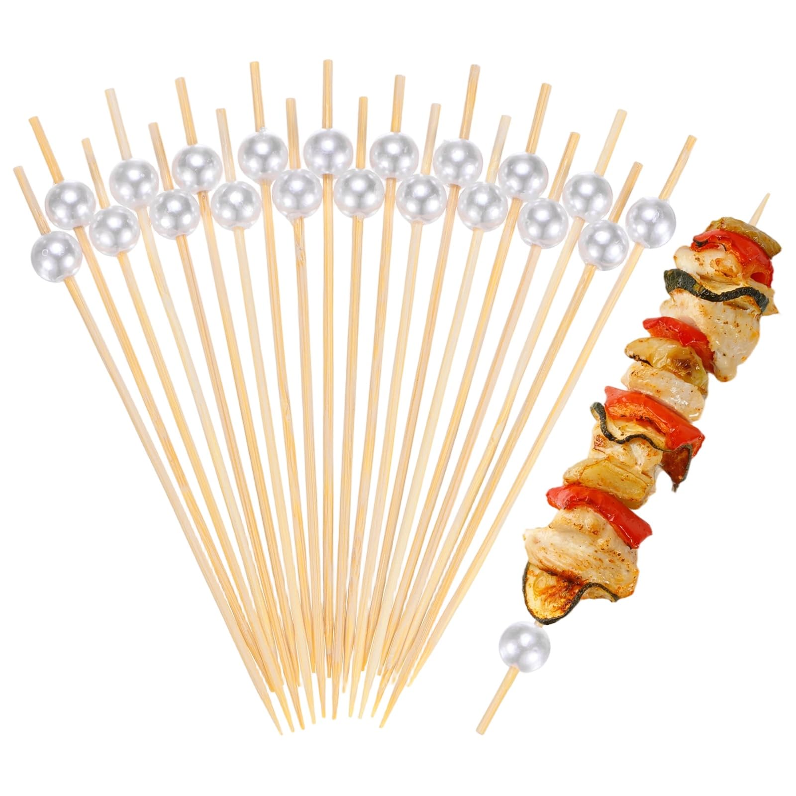 M METERXITY 100-Pack Cocktail Picks 4.7 inch Bamboo Fancy Toothpicks