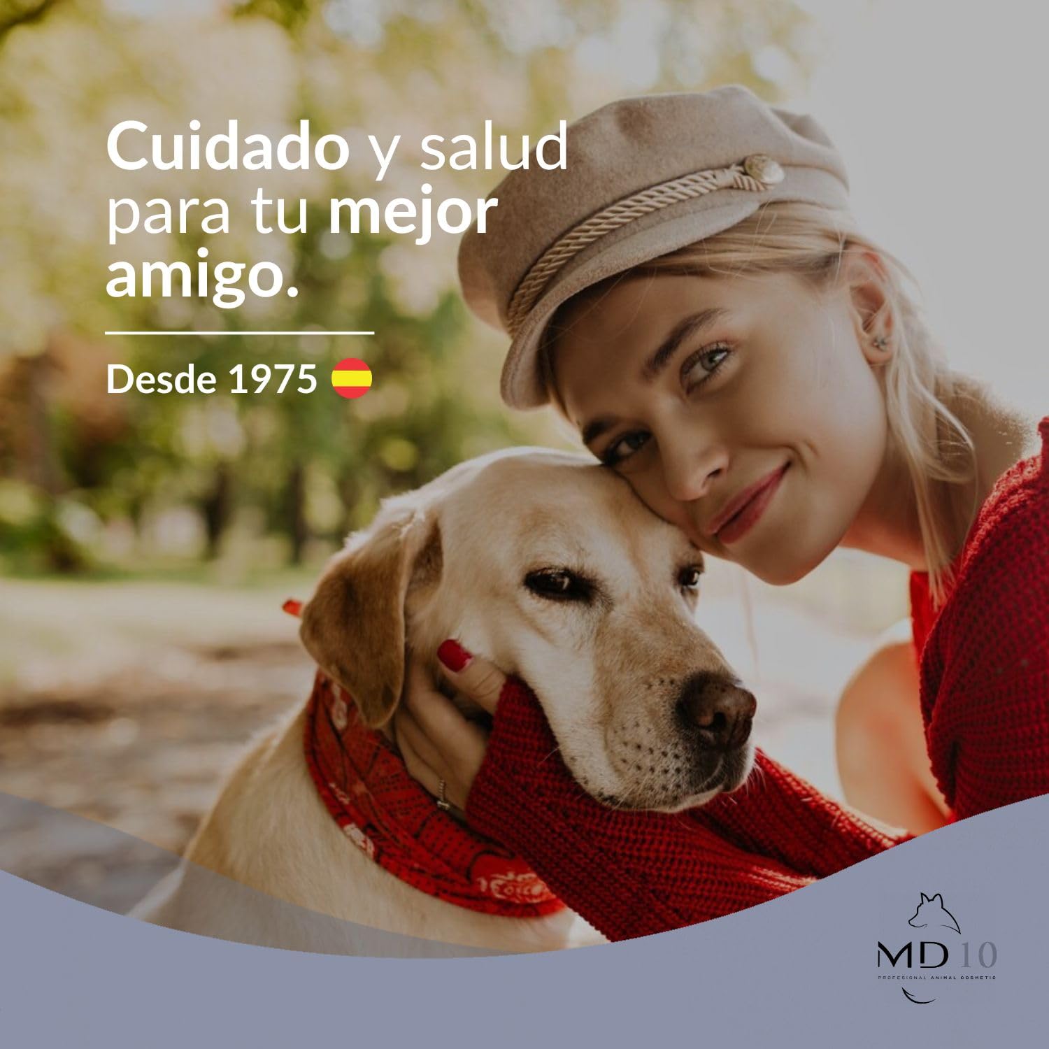 Champú para Golden Retriever - Champú para Perros Hidratante y Dermoprotector Vitamina D-Pantenol - Activos Desenredantes - Aspecto Sedoso - Vegano - Fabricado en España - 5 L - MD-10 COLLECTION