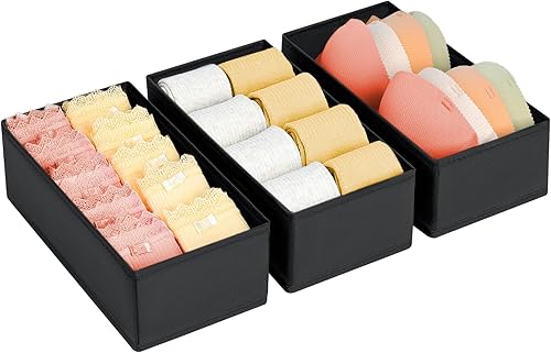 Miniatura 1 de DIMJ Organizador de cajones  Juego de 3 organizadores de ropa pequeña, divisores de cajones para ropa de bebé, ropa interior, calcetines, brasier,